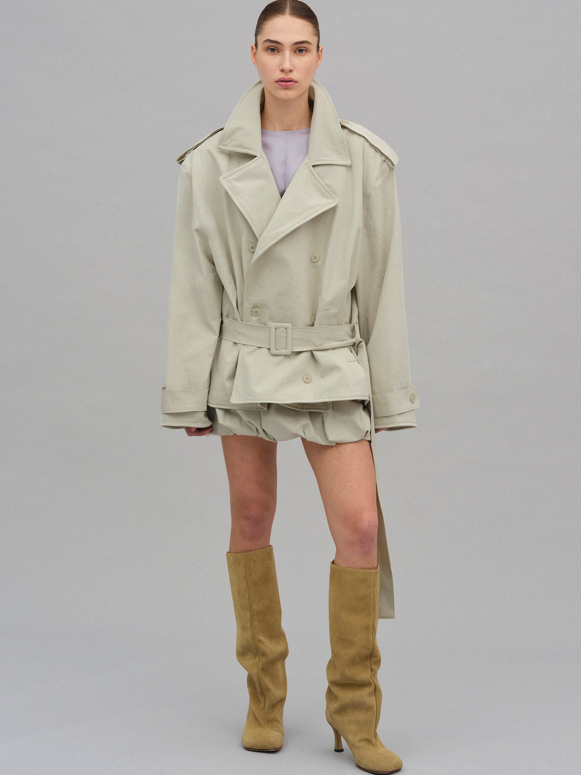 Bibi Wired Short Trench, Ivory