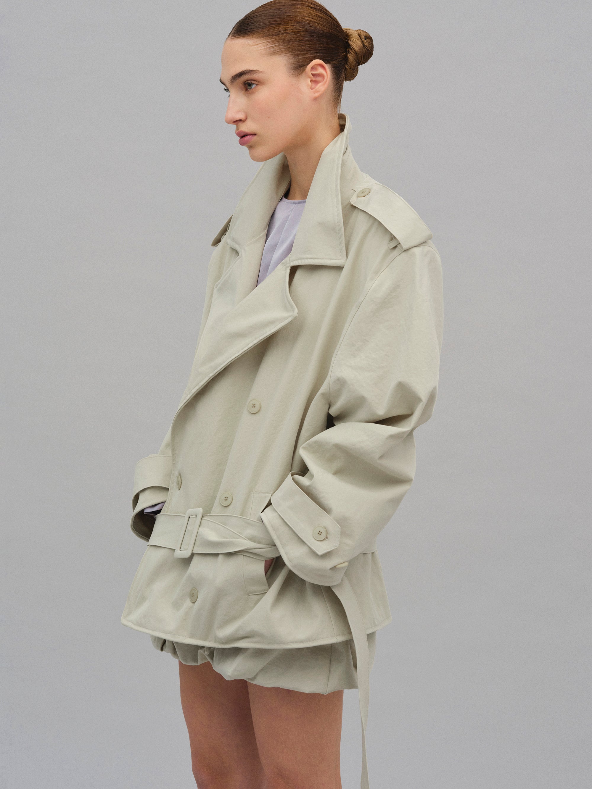 Bibi Wired Short Trench, Ivory