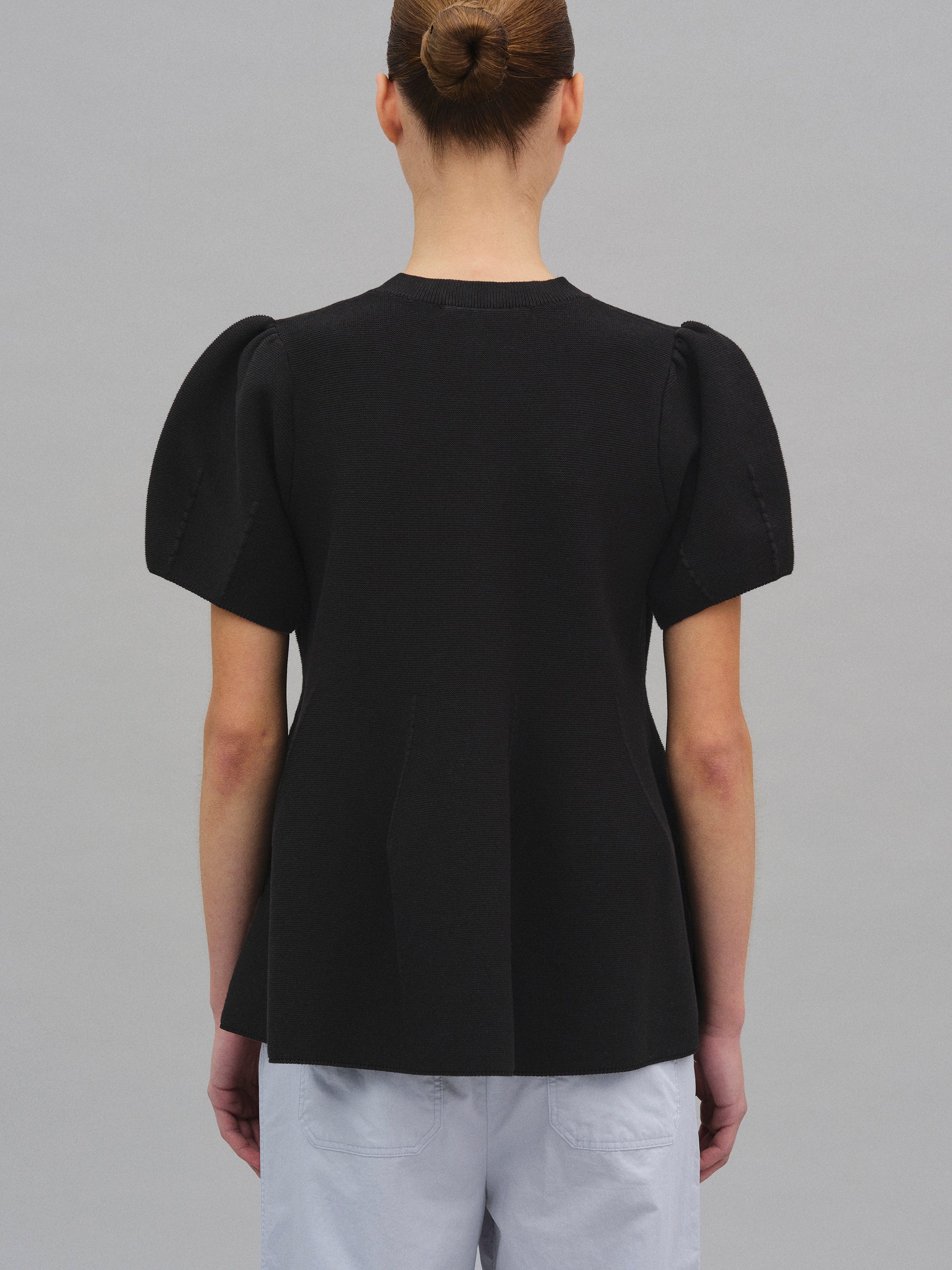 Givston Puff Sleeve Tulip Top, Black