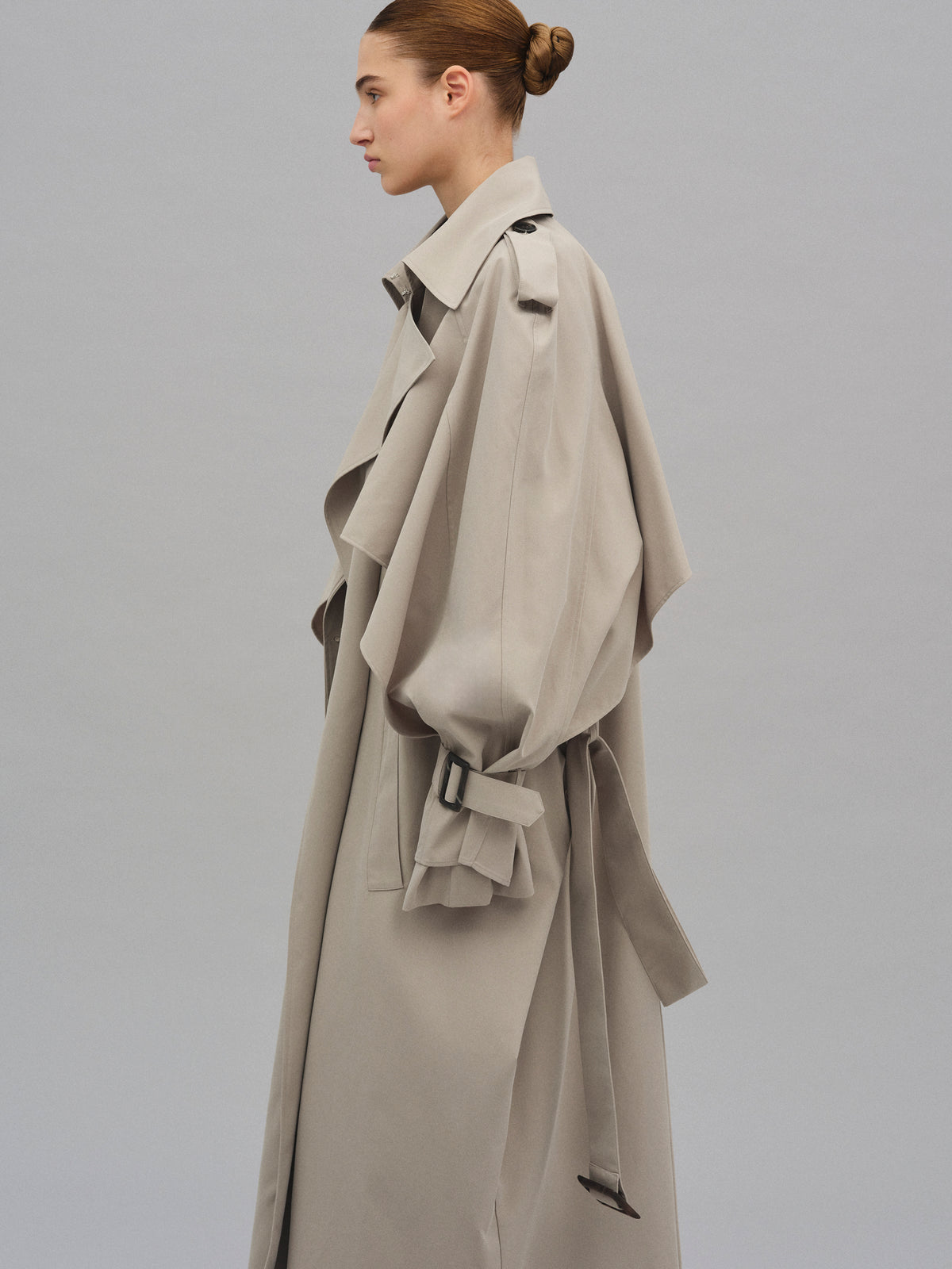 Rufus Caped Trench Coat, Beige