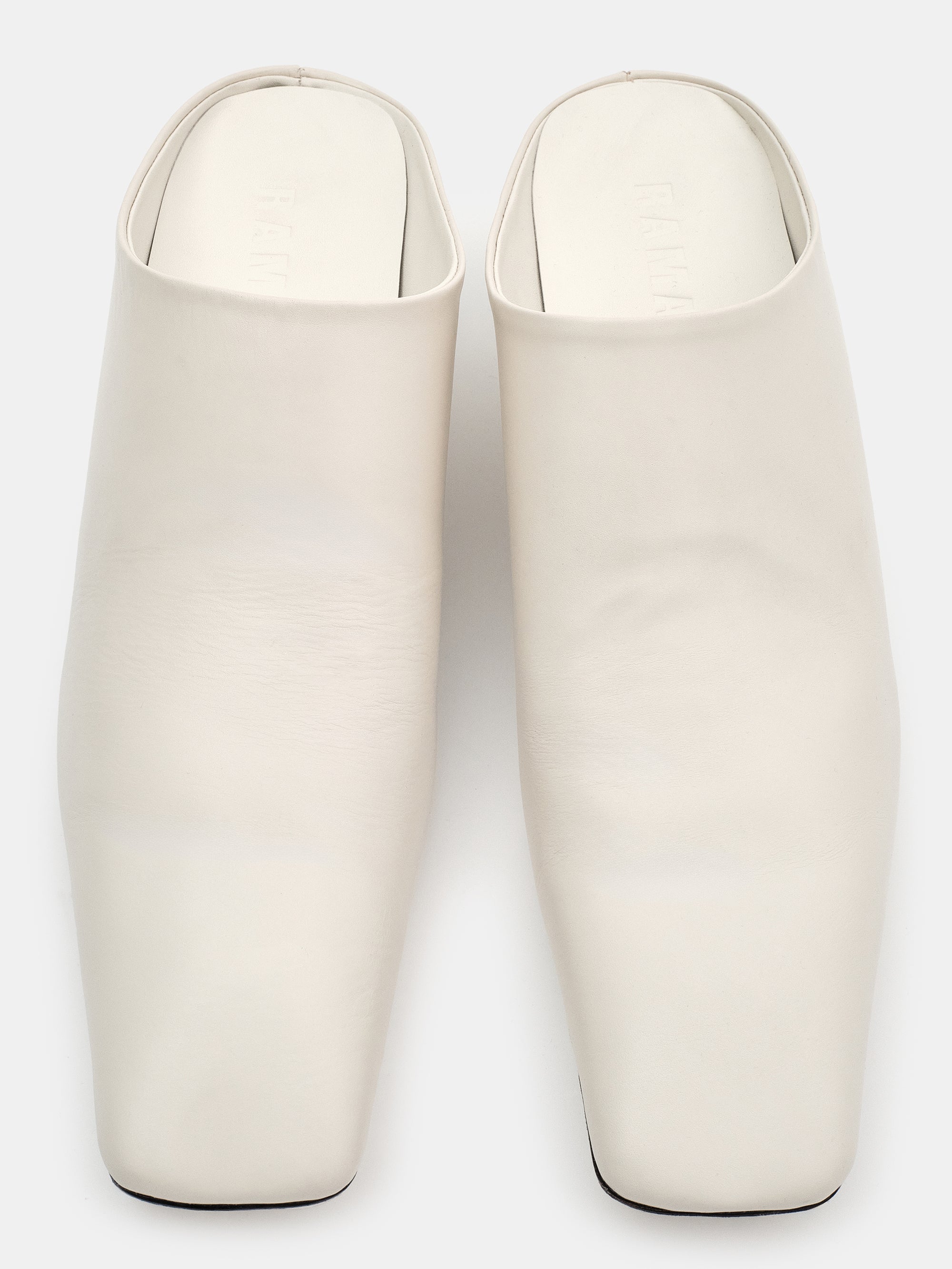 Leather Wedge Mules, White
