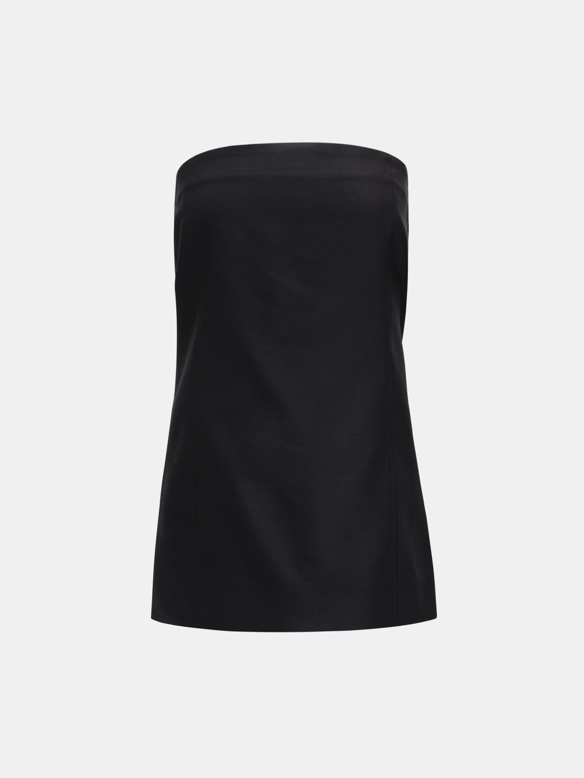 Wool-Silk Bustier, Black