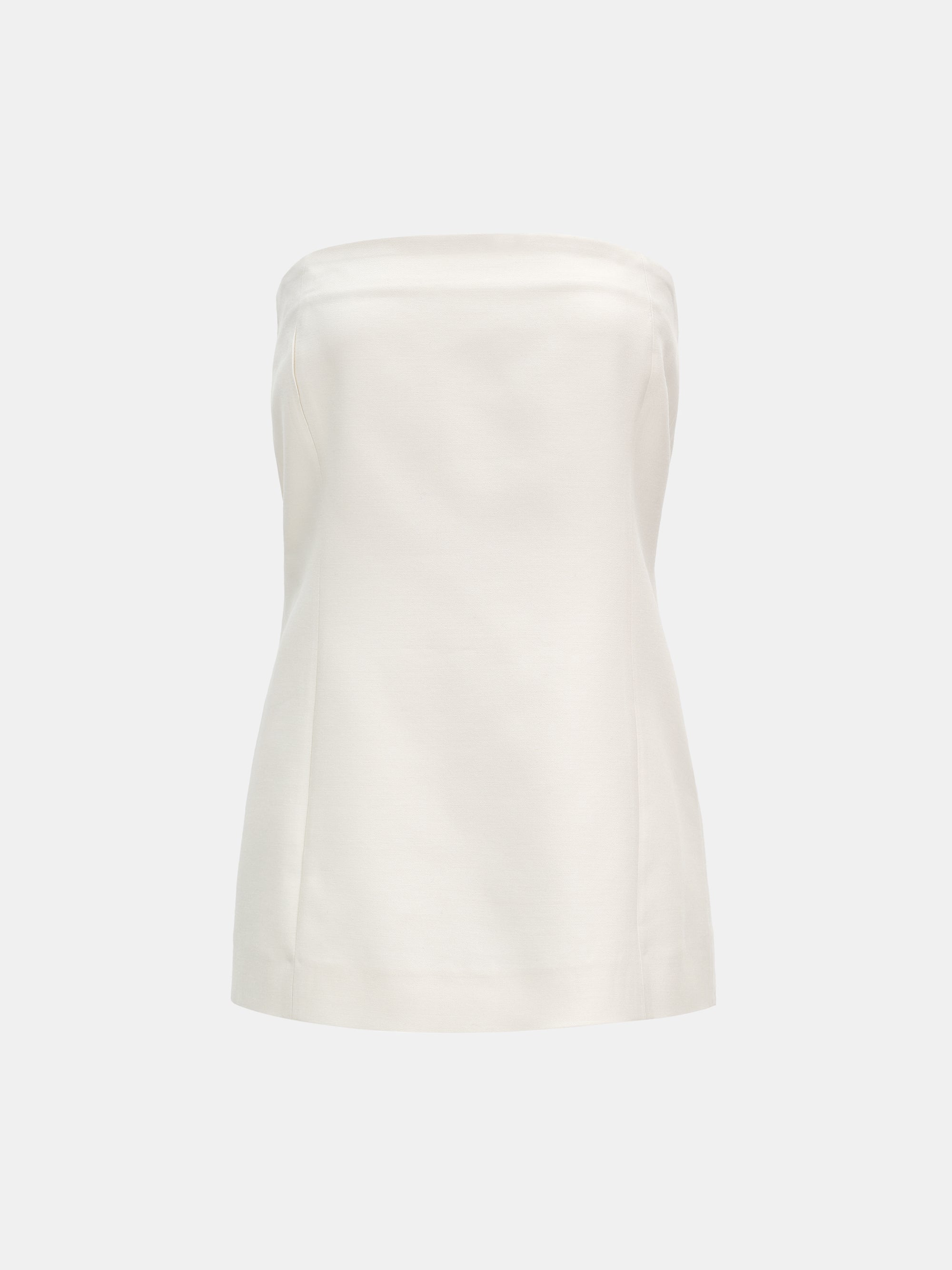 Wool-Silk Bustier, Ivory