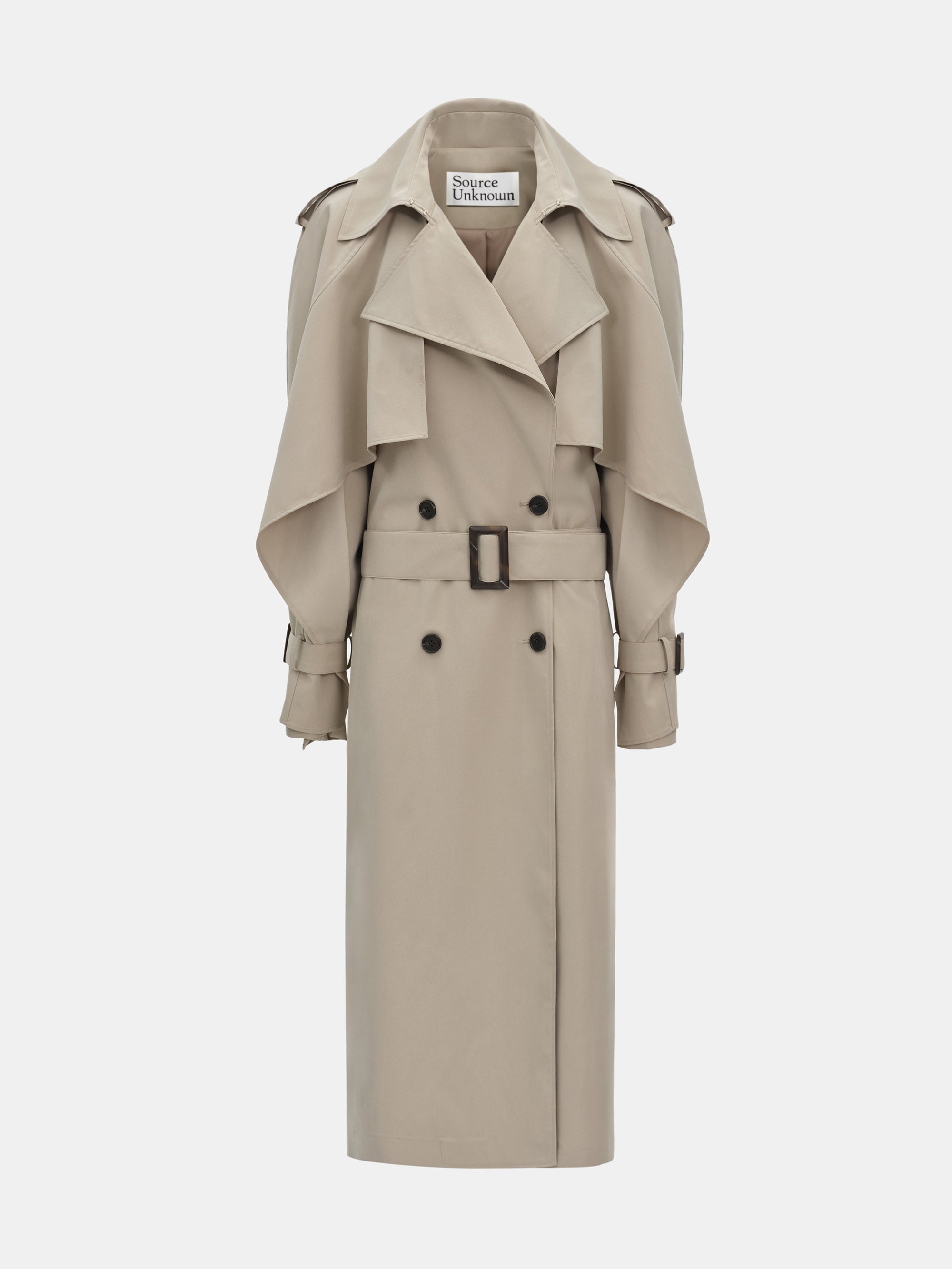 Rufus Caped Trench Coat, Beige