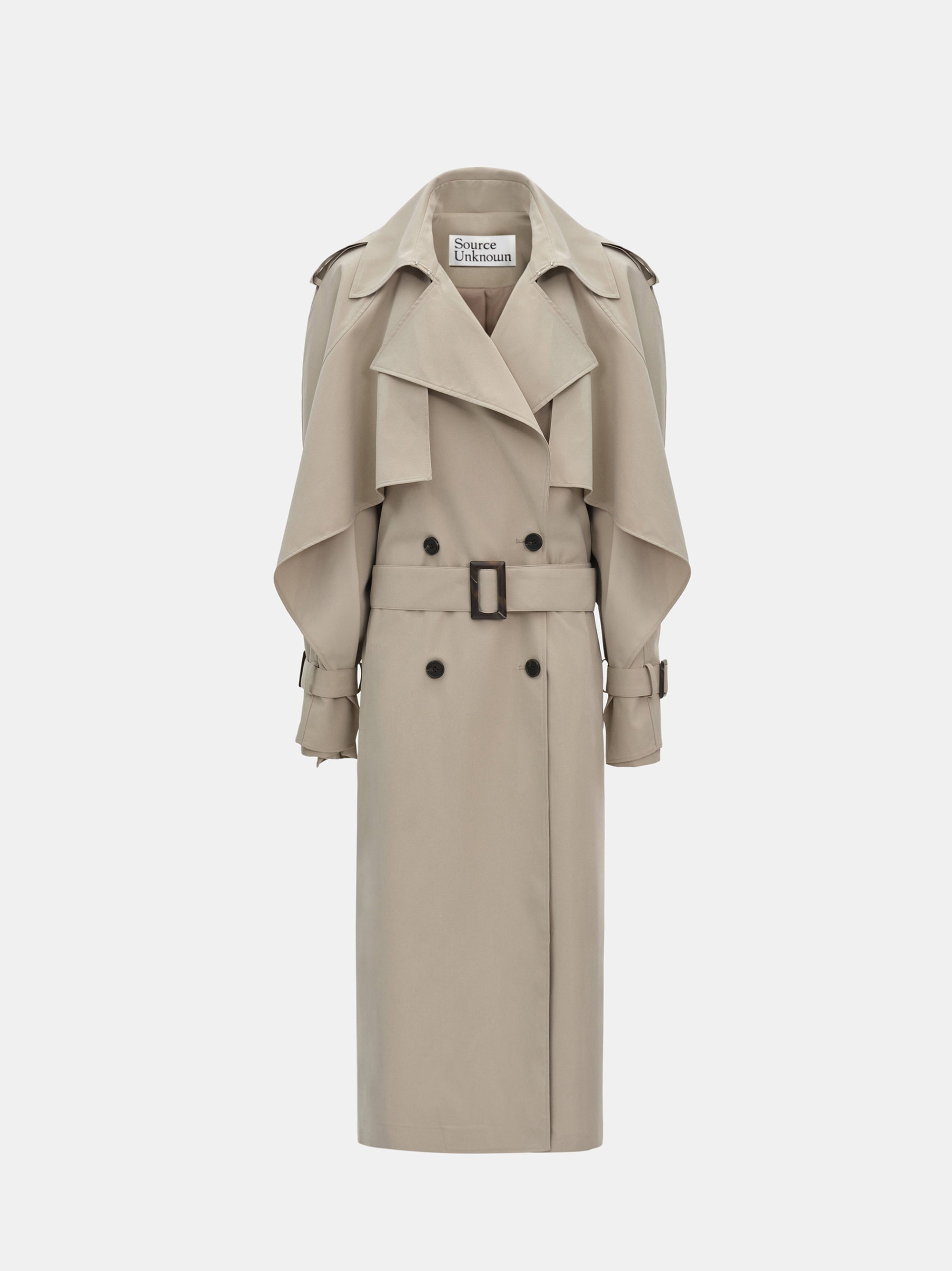 Rufus Caped Trench Coat, Beige