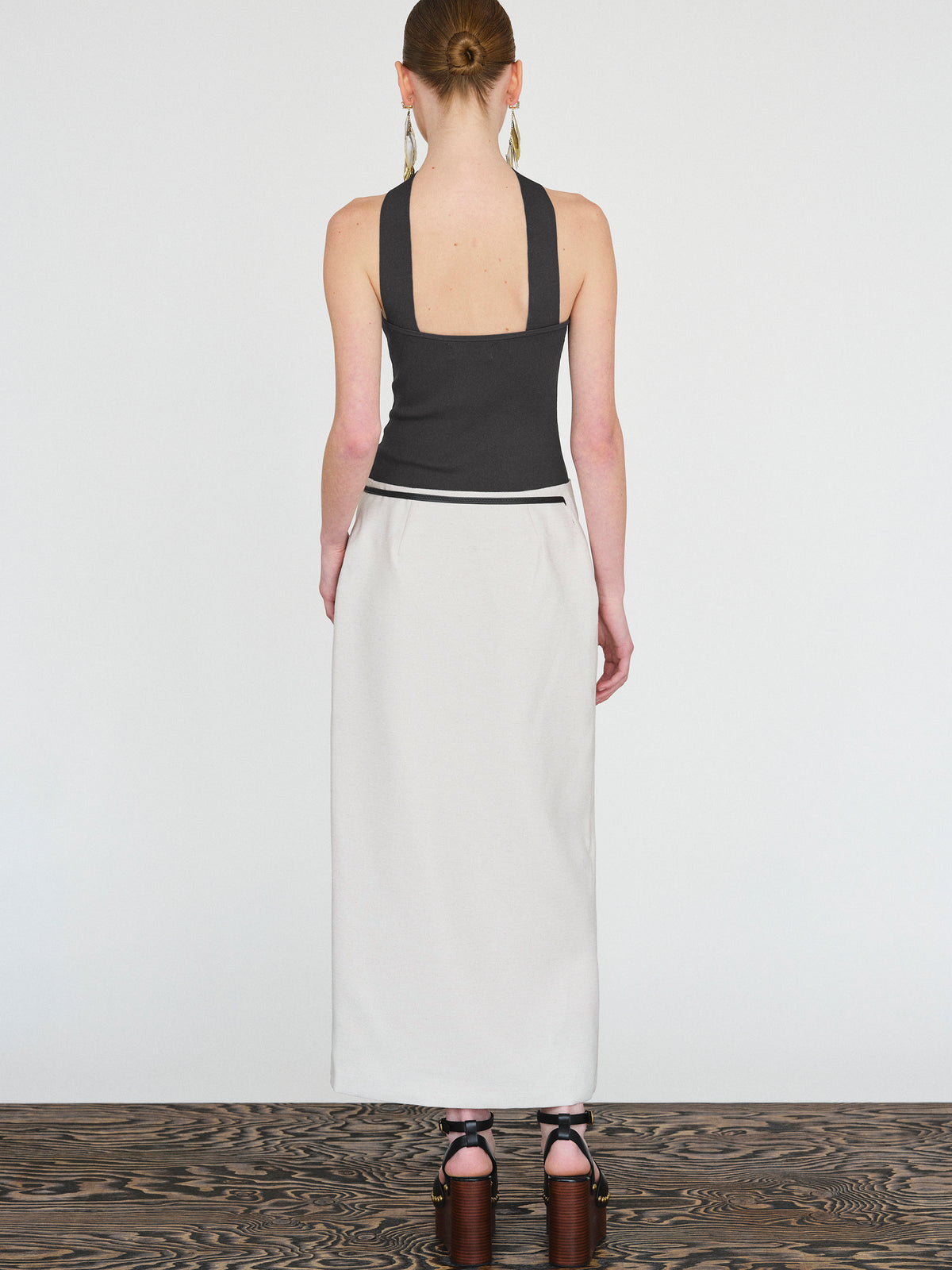 Osyne Wrap Linen Skirt, Ivory