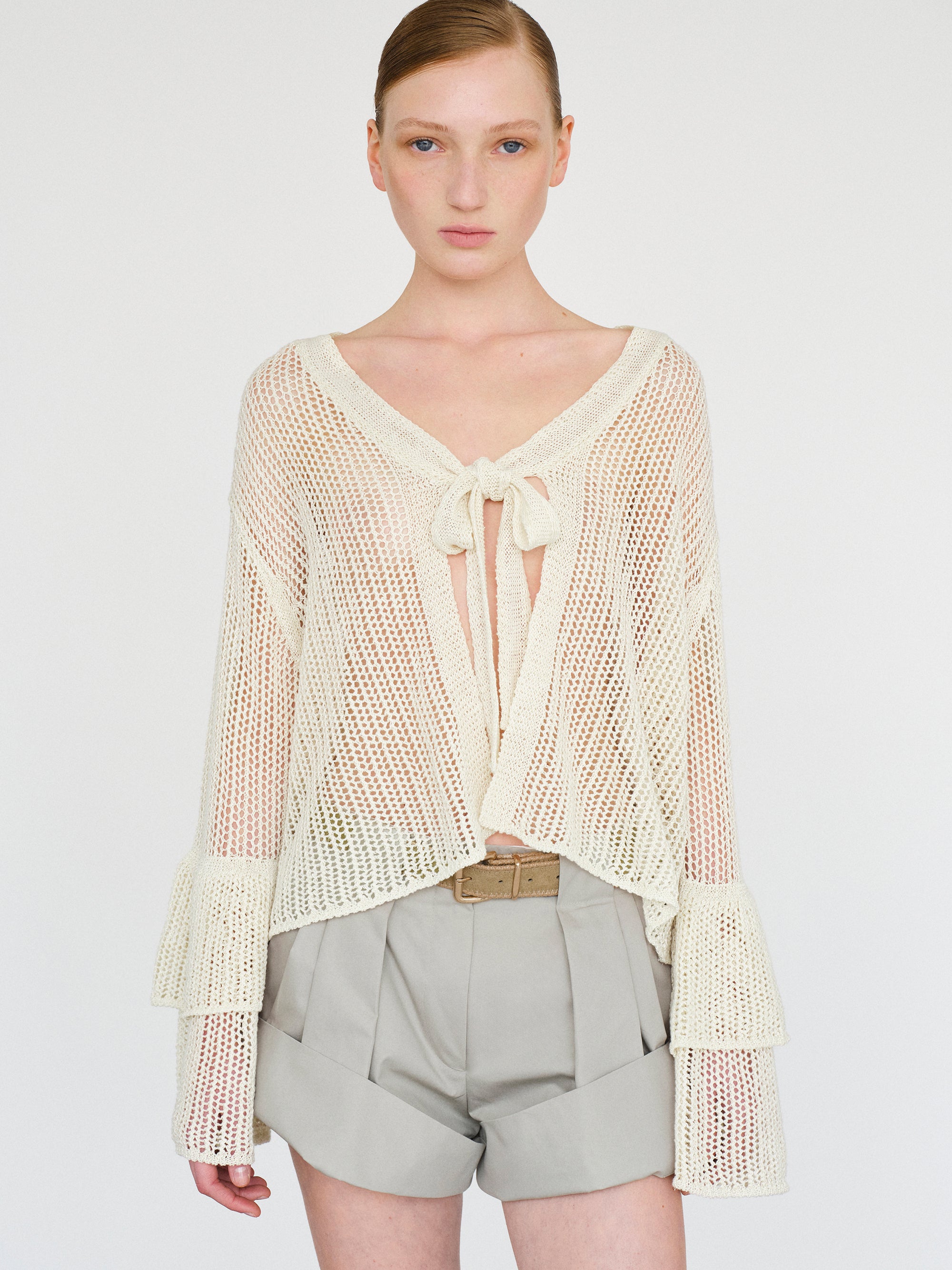 Papery Silk Cotton Tie Top