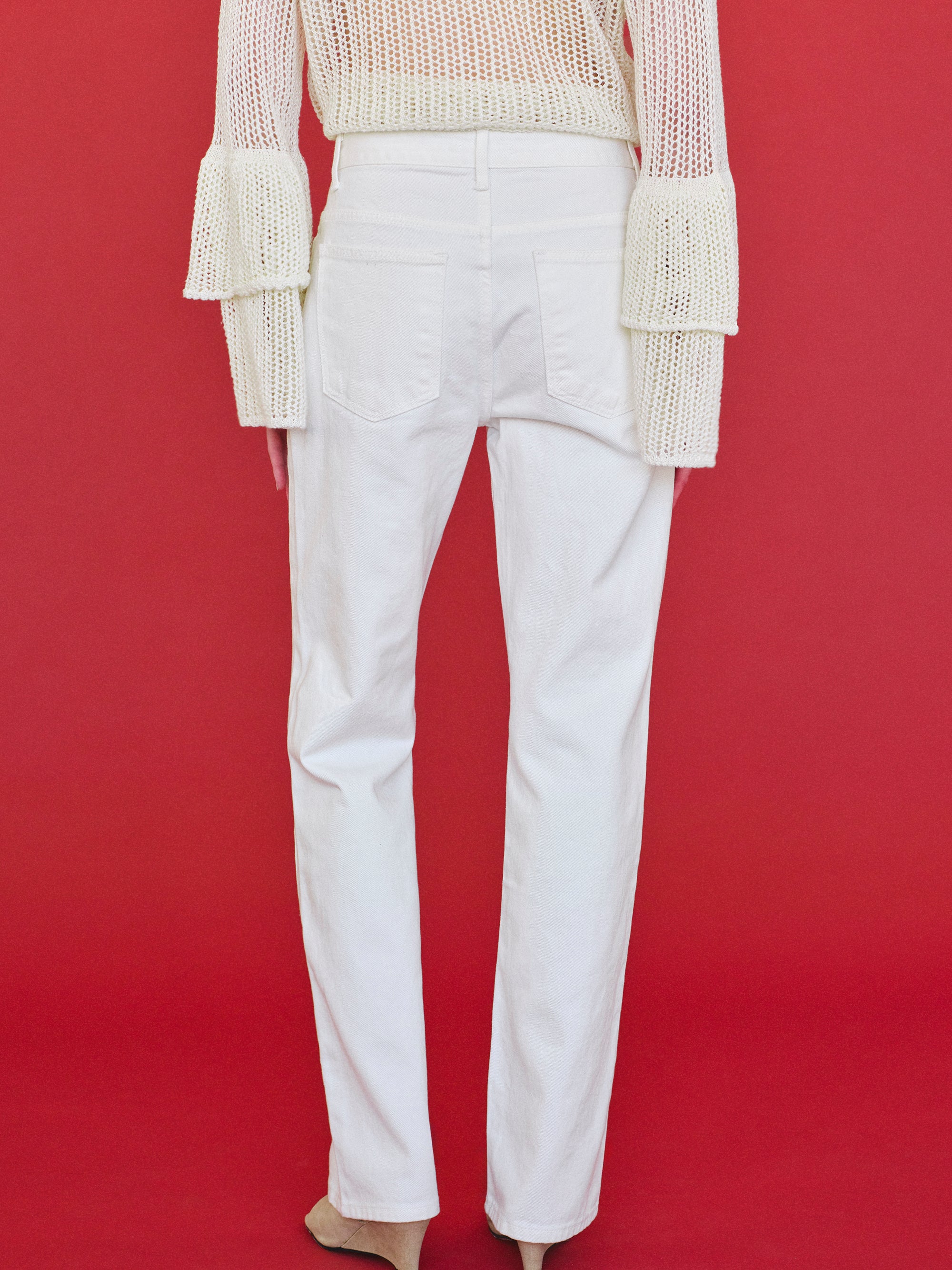 Full Length Slim Jeans, White