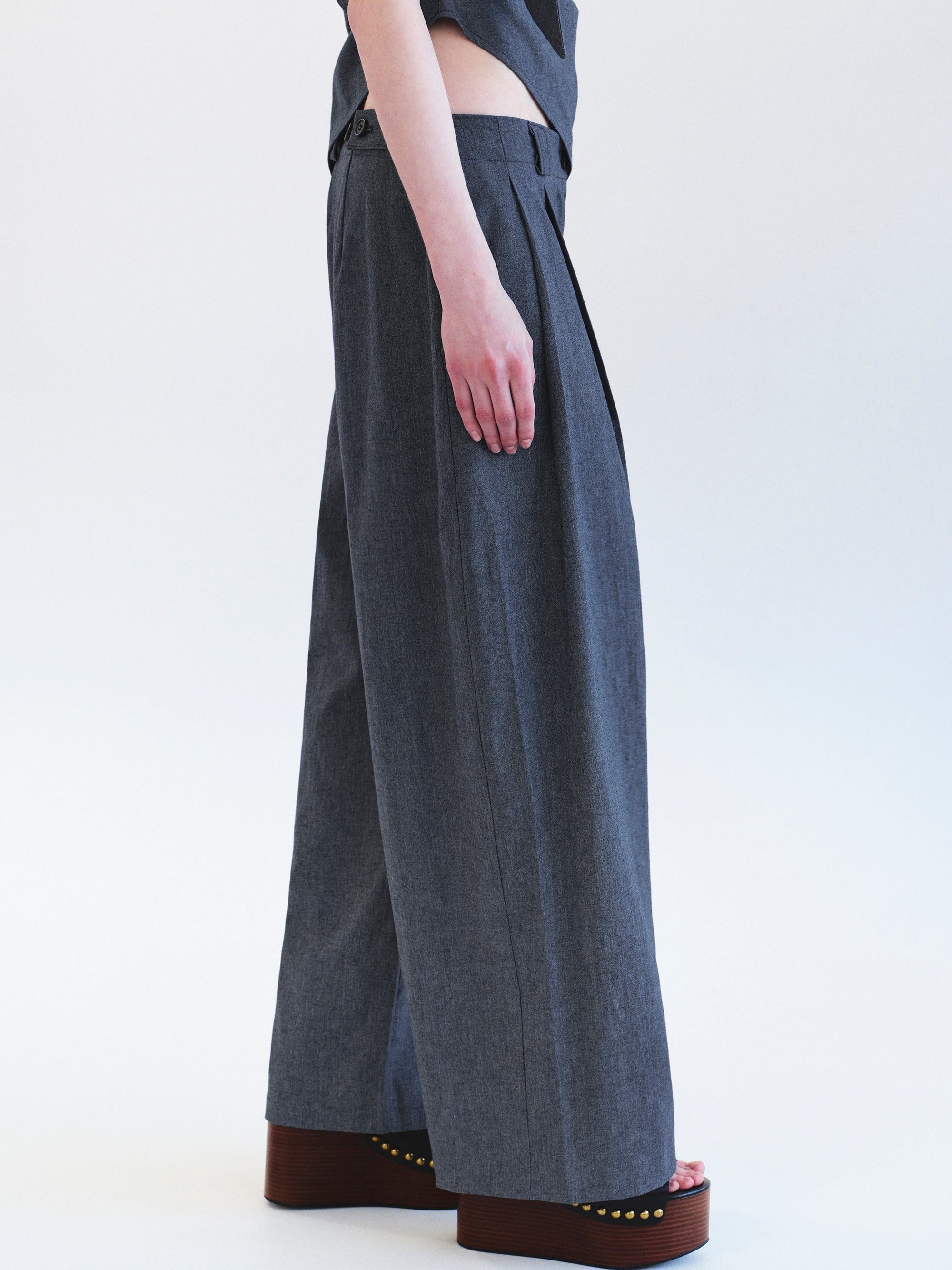 Pleated Pants, Blue