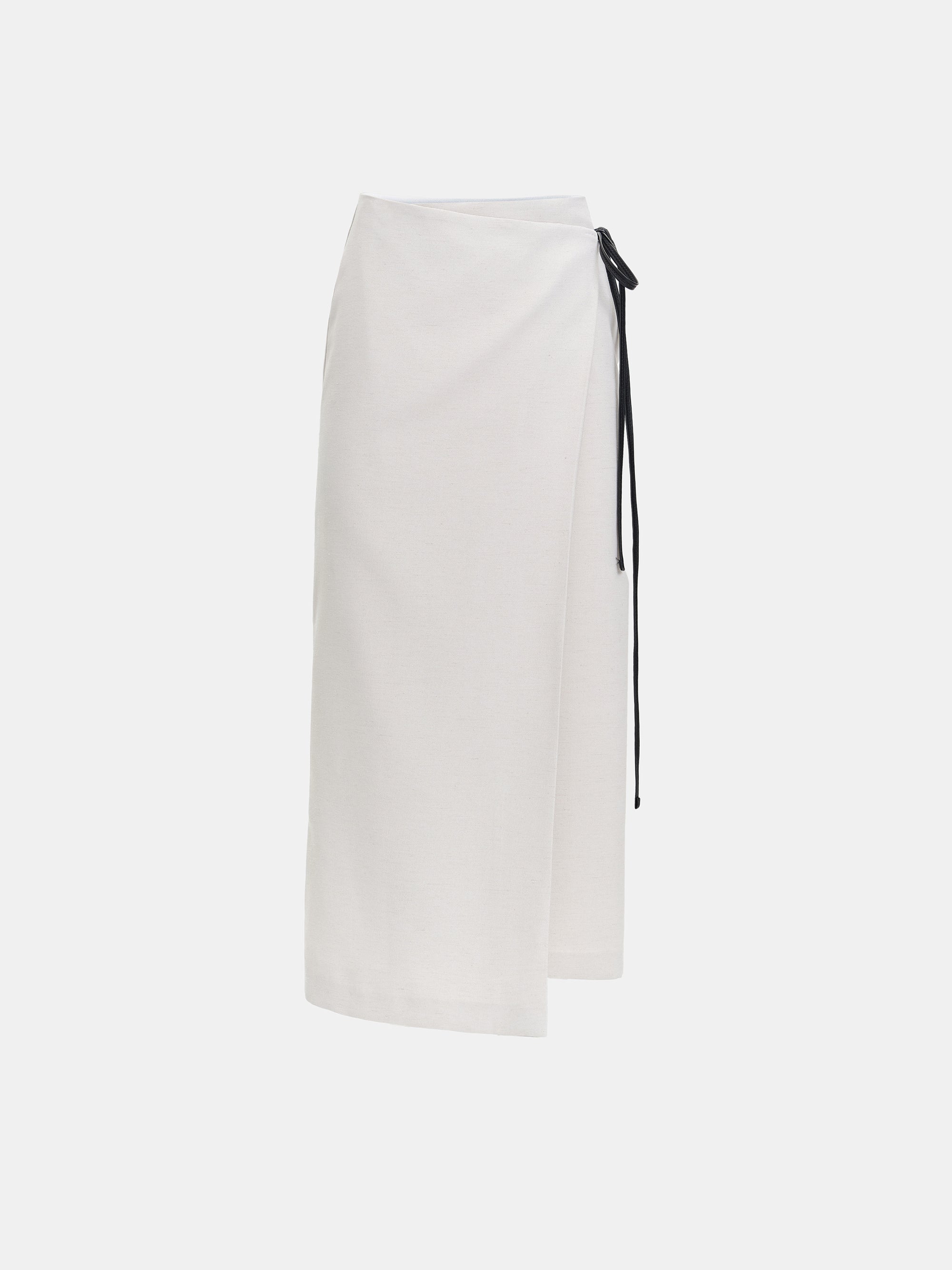 Osyne Wrap Linen Skirt, Ivory