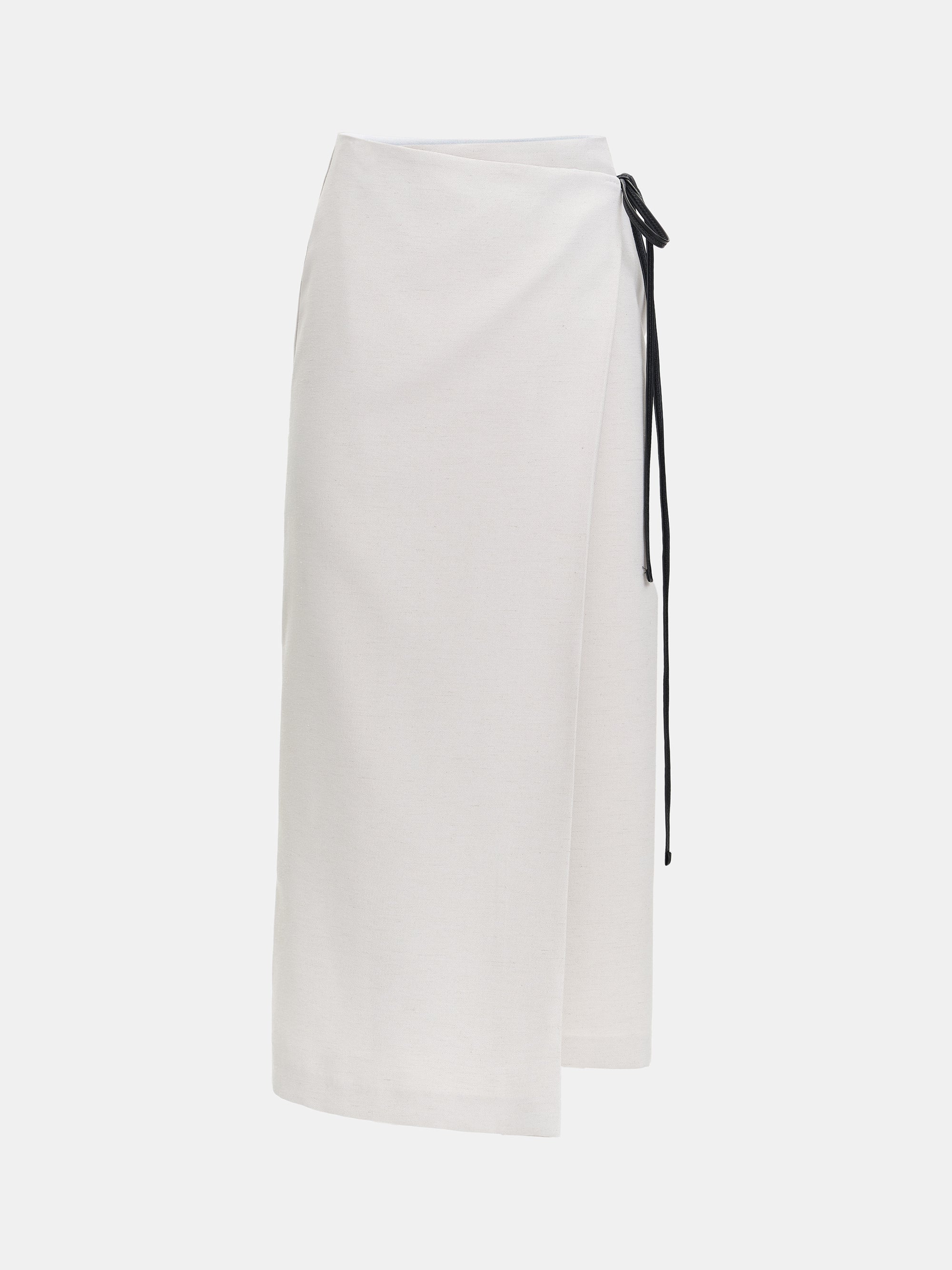 Osyne Wrap Linen Skirt, Ivory