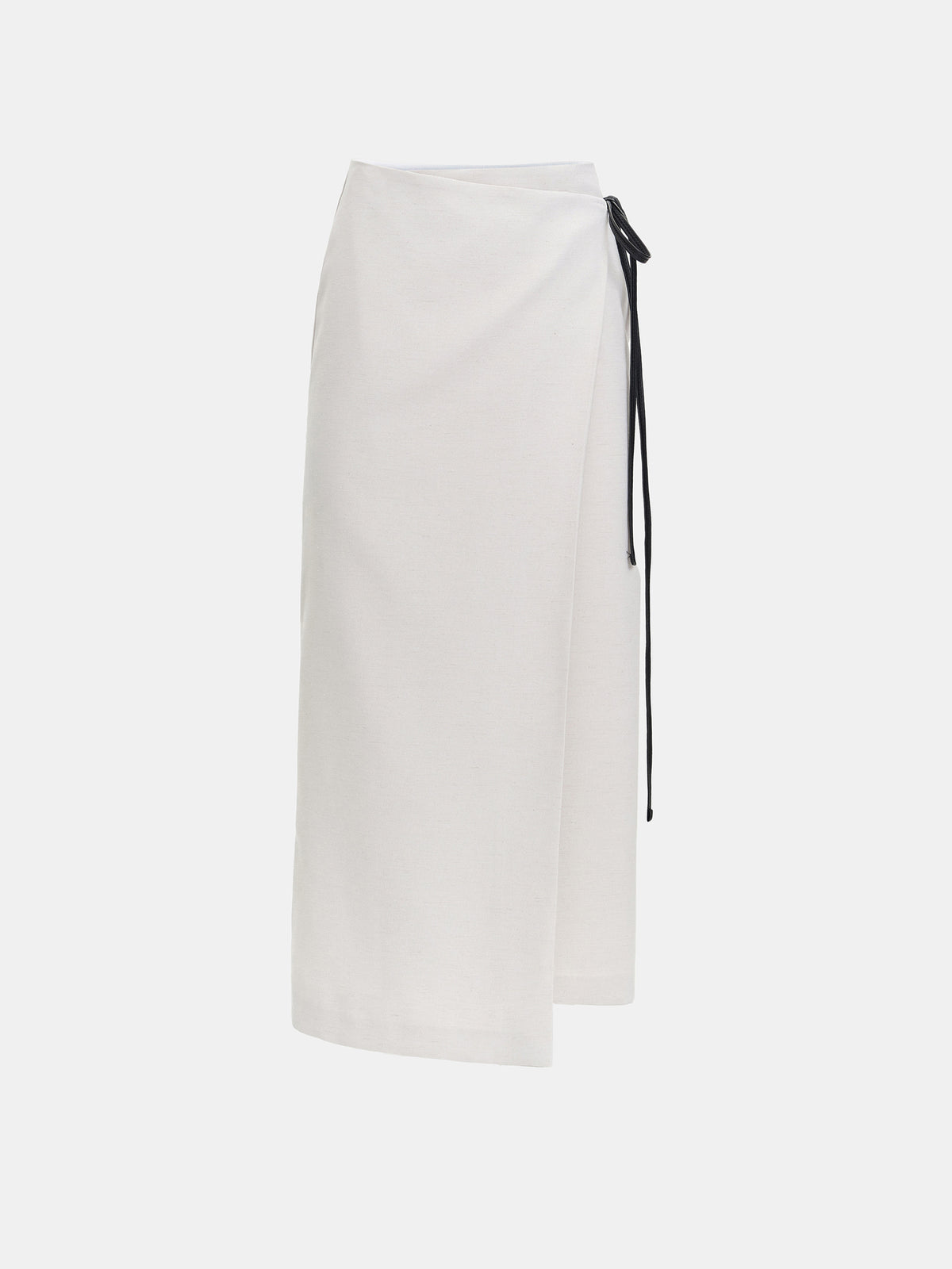 Osyne Wrap Linen Skirt, Ivory