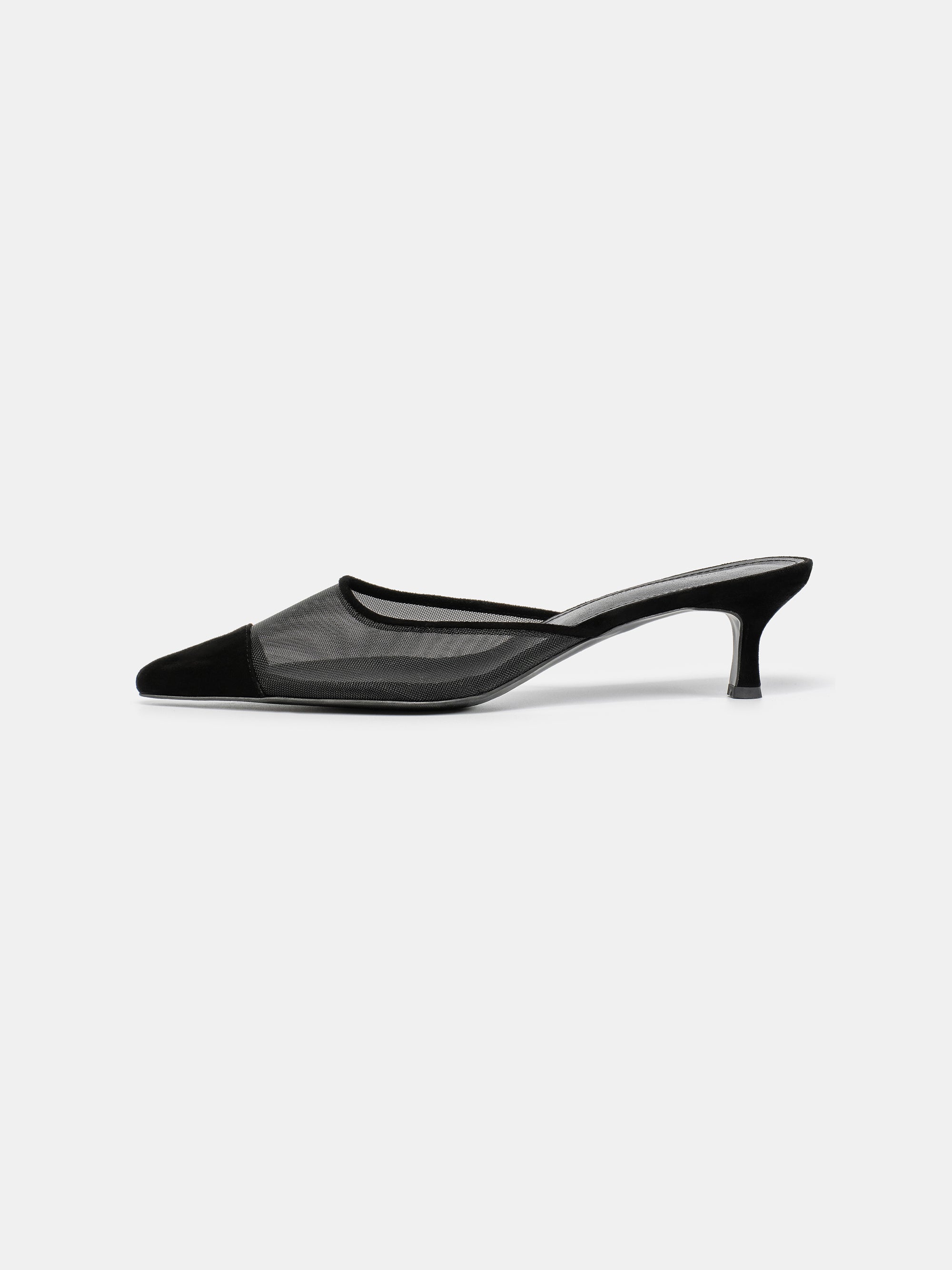 Harper Mesh Mules, Black