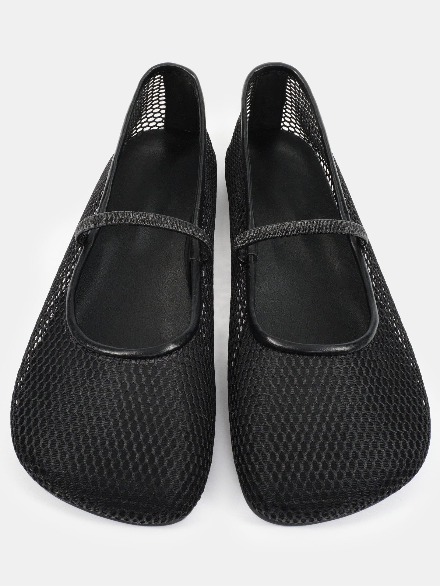 Woven Mesh Flats, Black