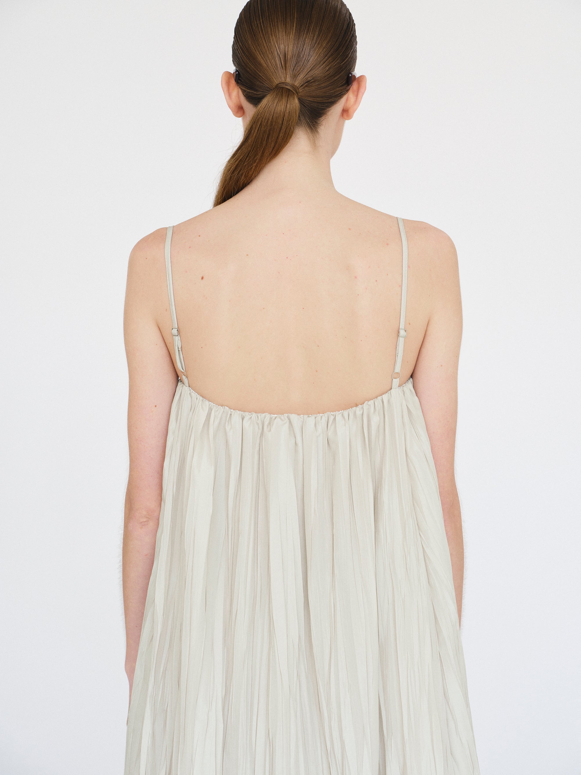Pleated Camisole Dress, Alabaster