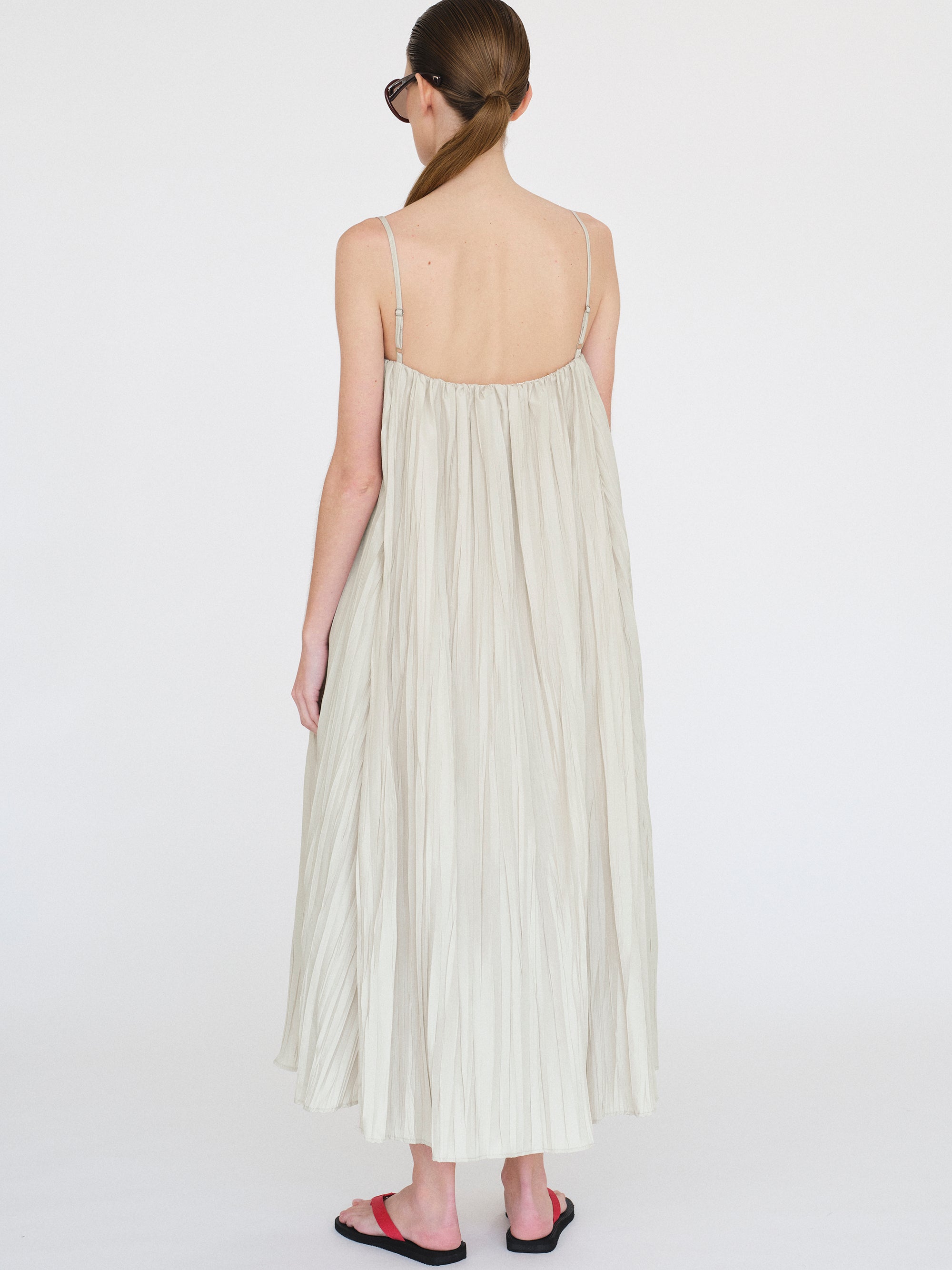 Pleated Camisole Dress, Alabaster