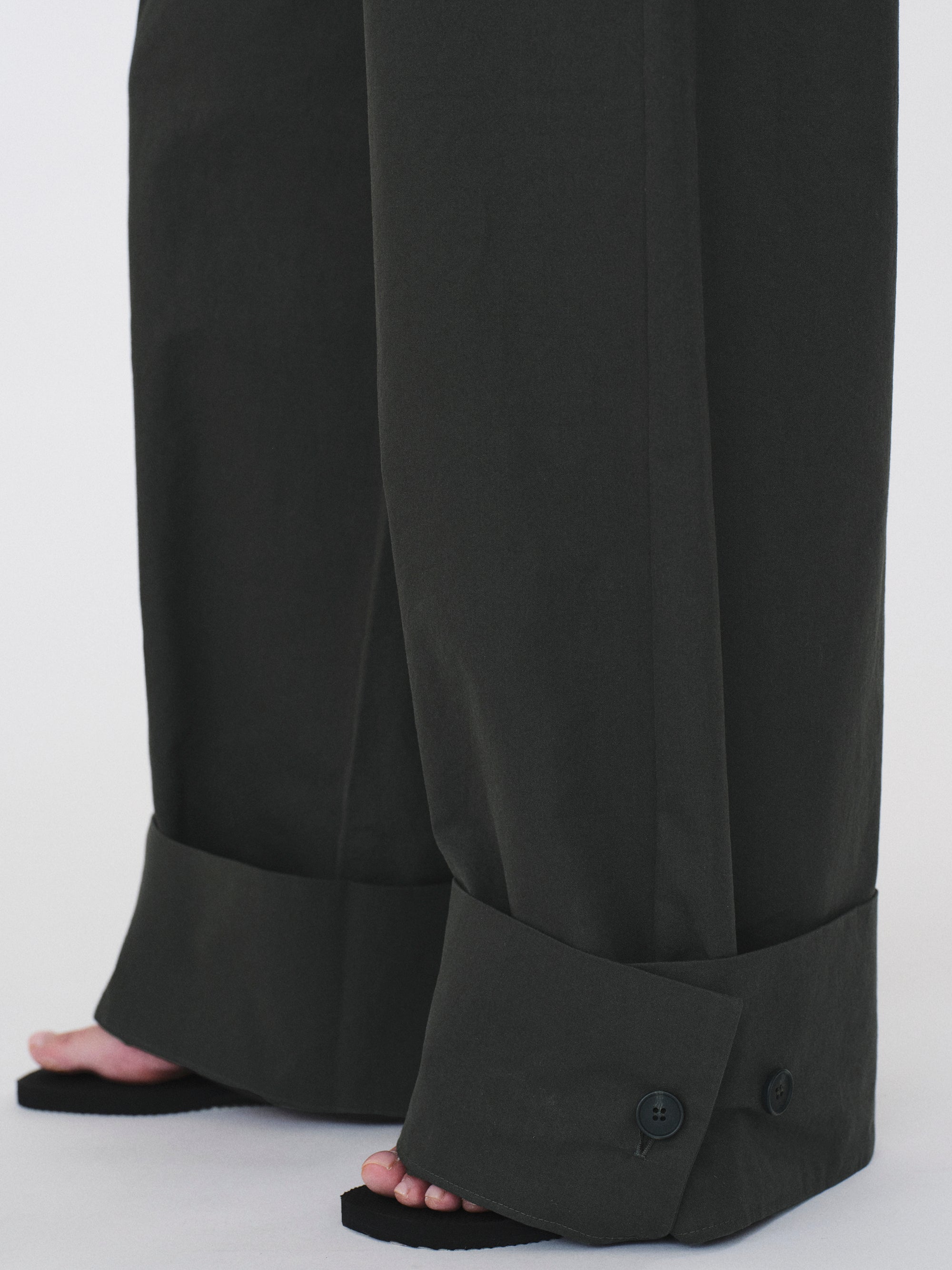 Cuffed Wide-Leg Trousers, Sacramento