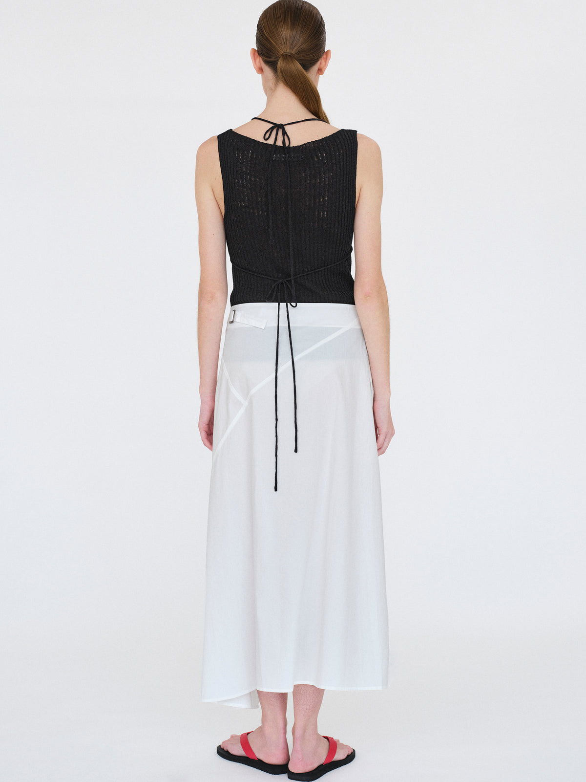 Reine Dual-Layer Knit Top, Black