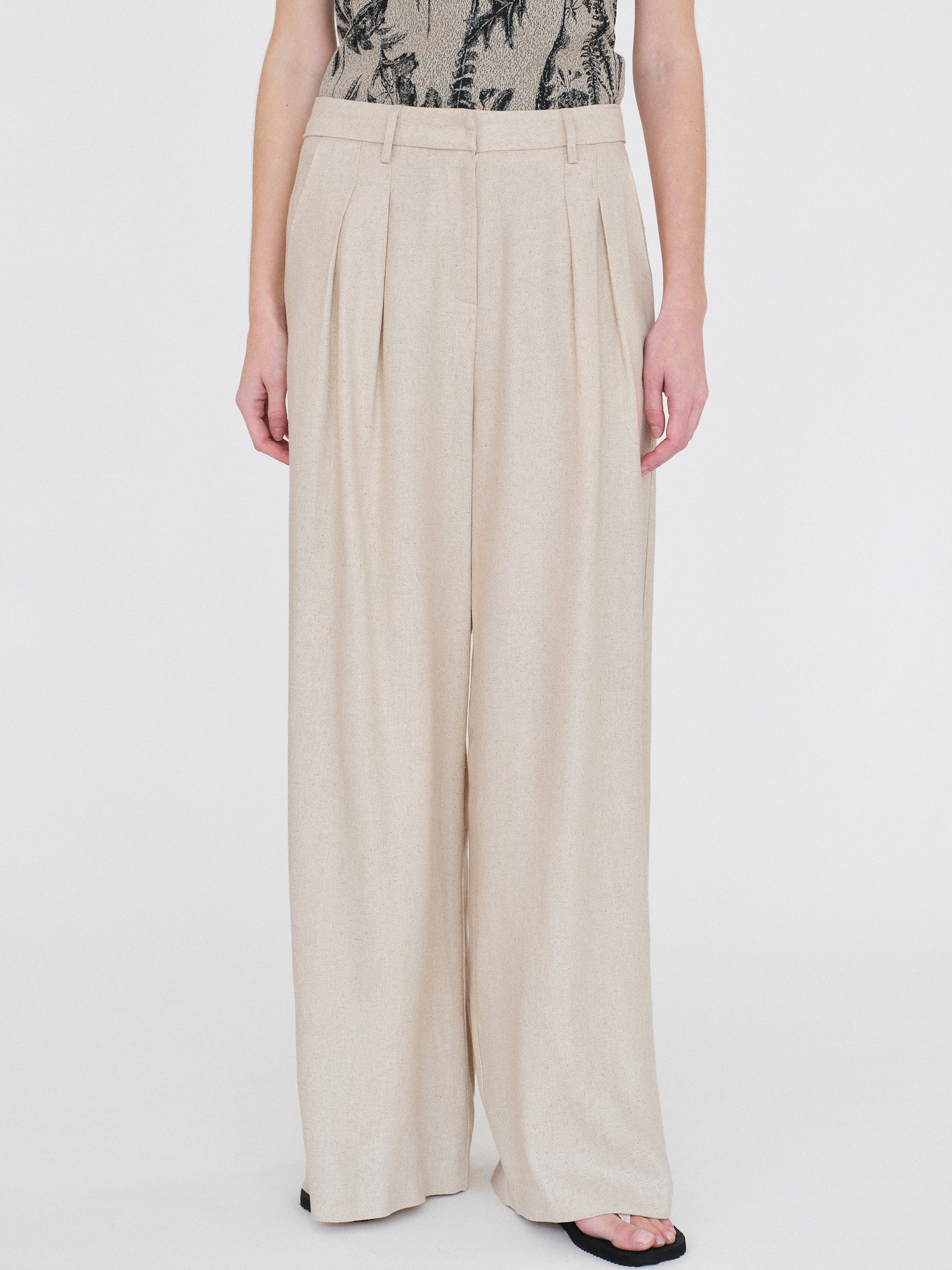 Double-Pleat Trousers, Sandstone