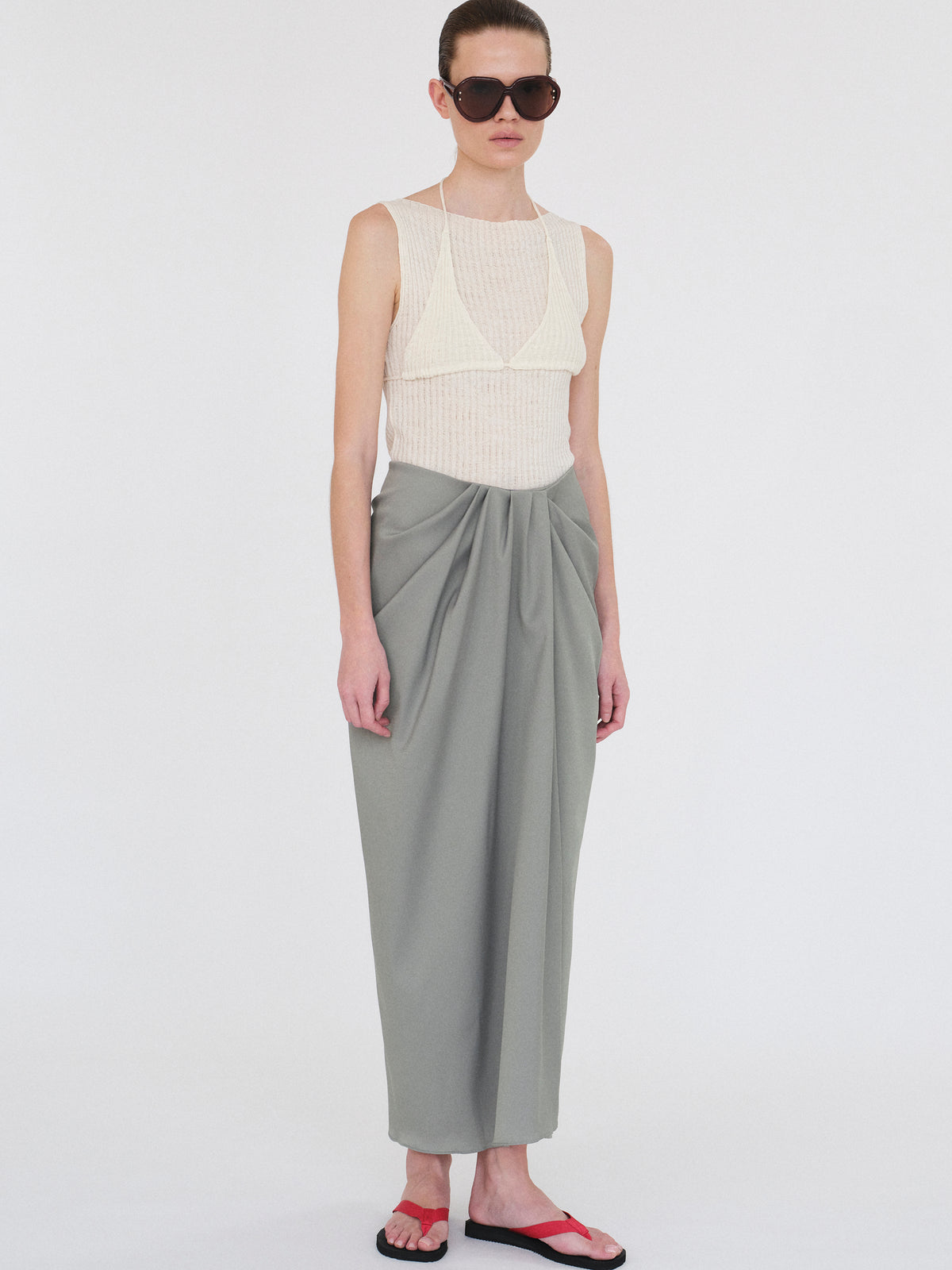 Tahoe Center-Drape Skirt, Graphite