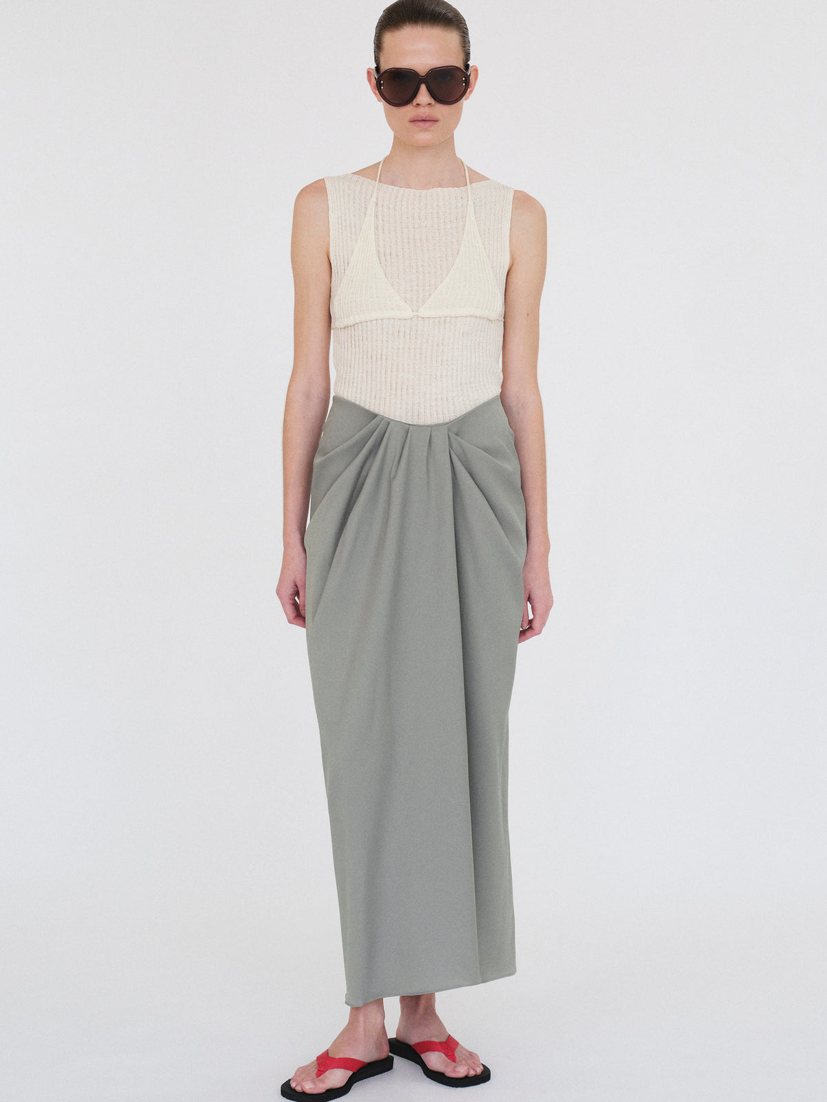 Tahoe Center-Drape Skirt, Graphite