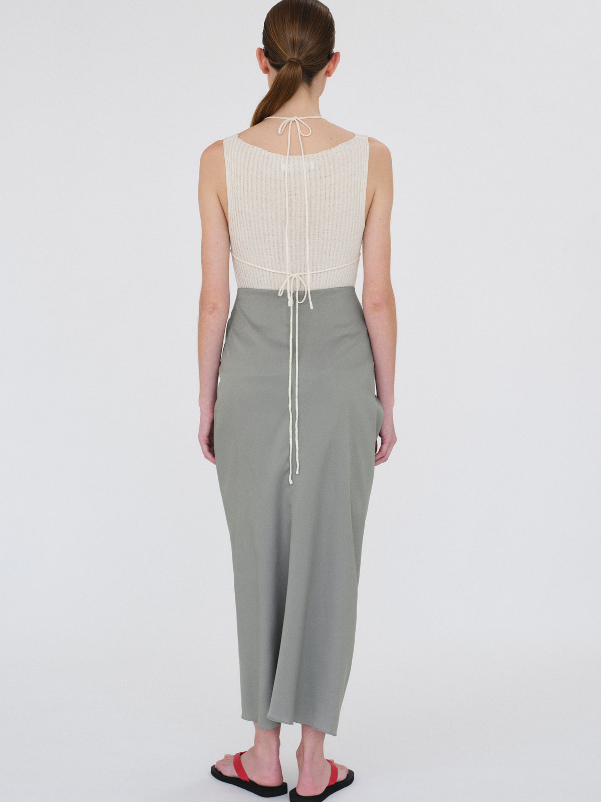Reine Dual-Layer Knit Top, Ivory