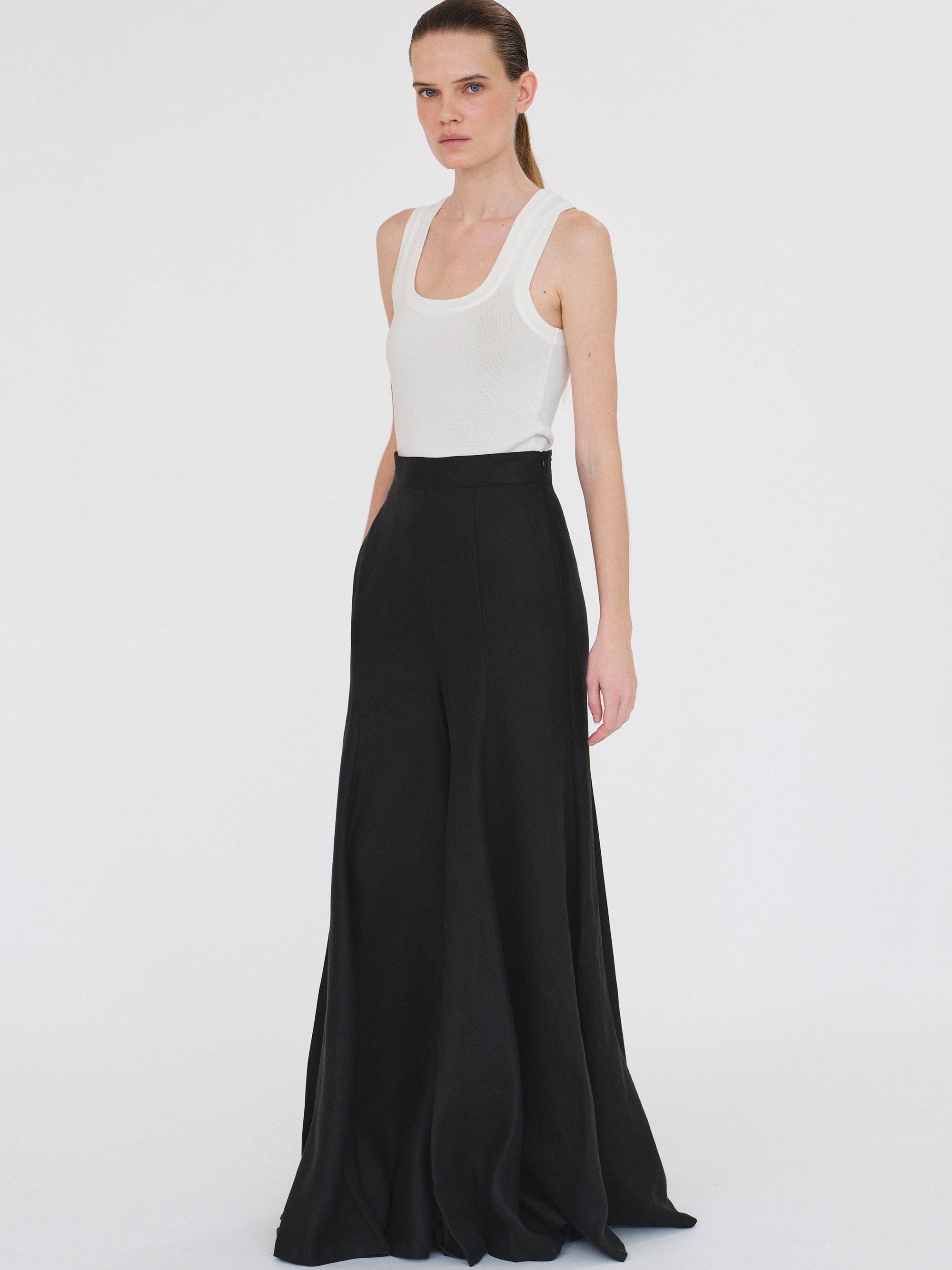 Rib-Knit Tank Top, White