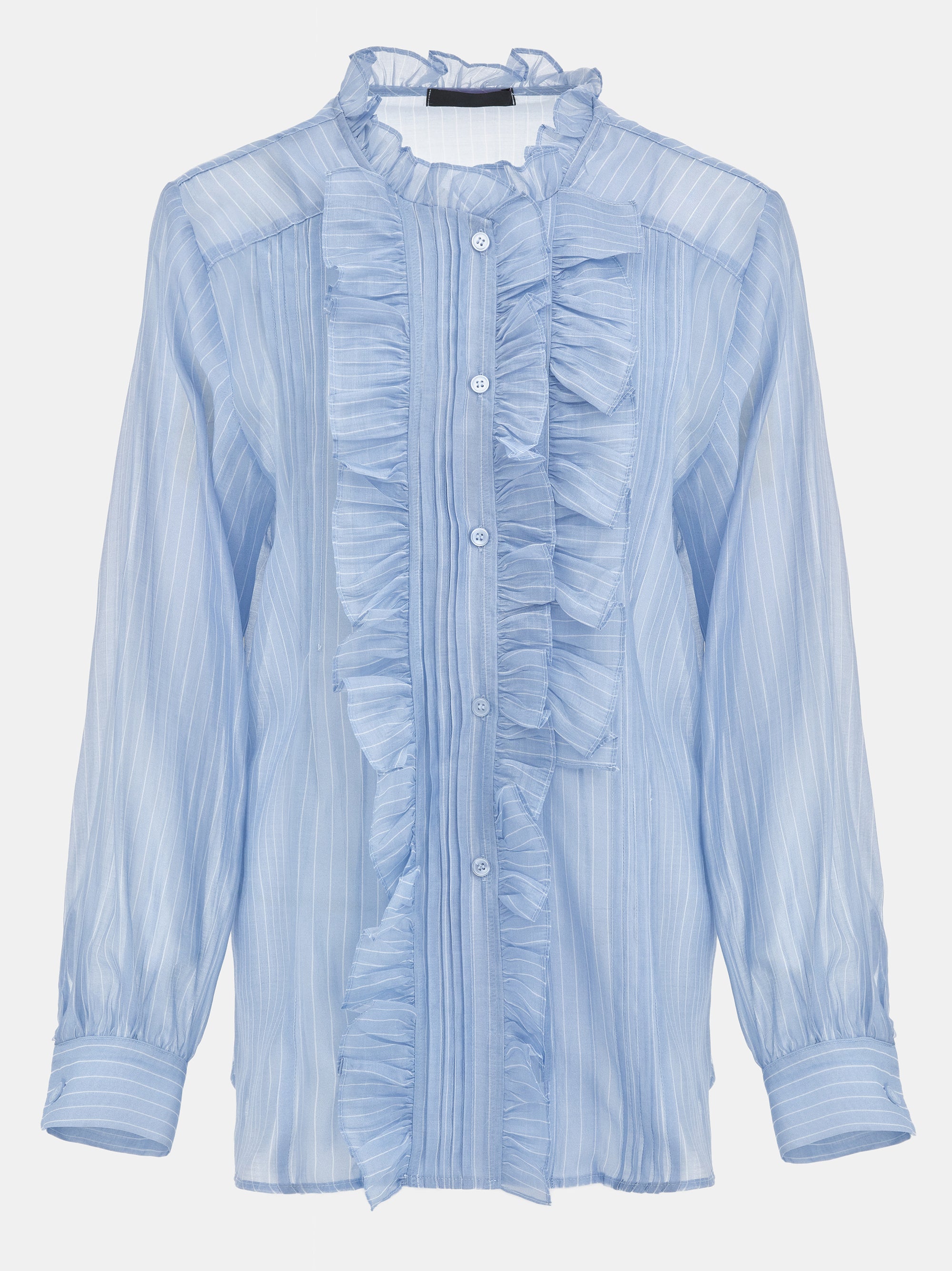 Striped Wrap Ruffle Blouse Shirts