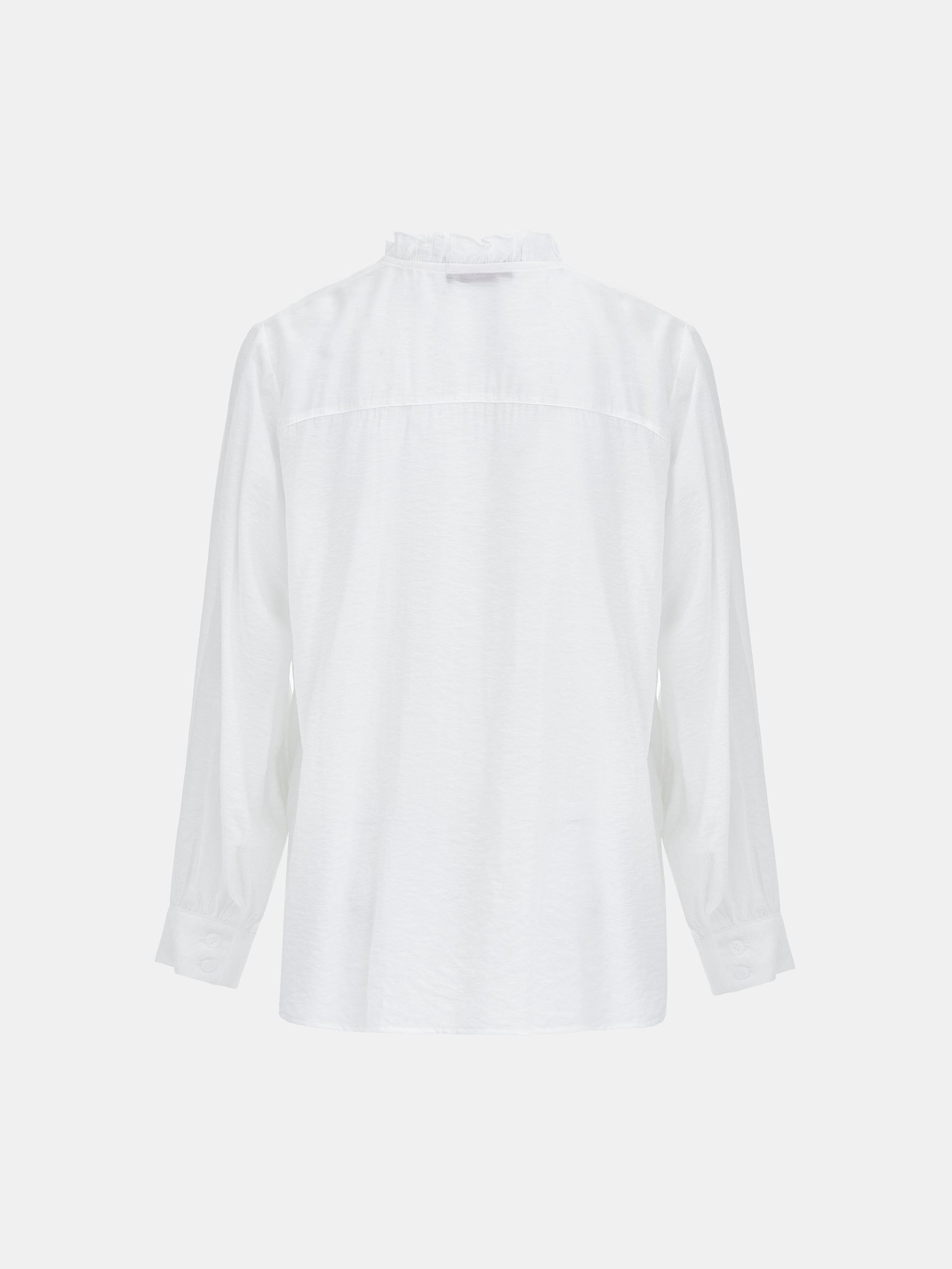 Striped Ruffle Shirt, Ivory