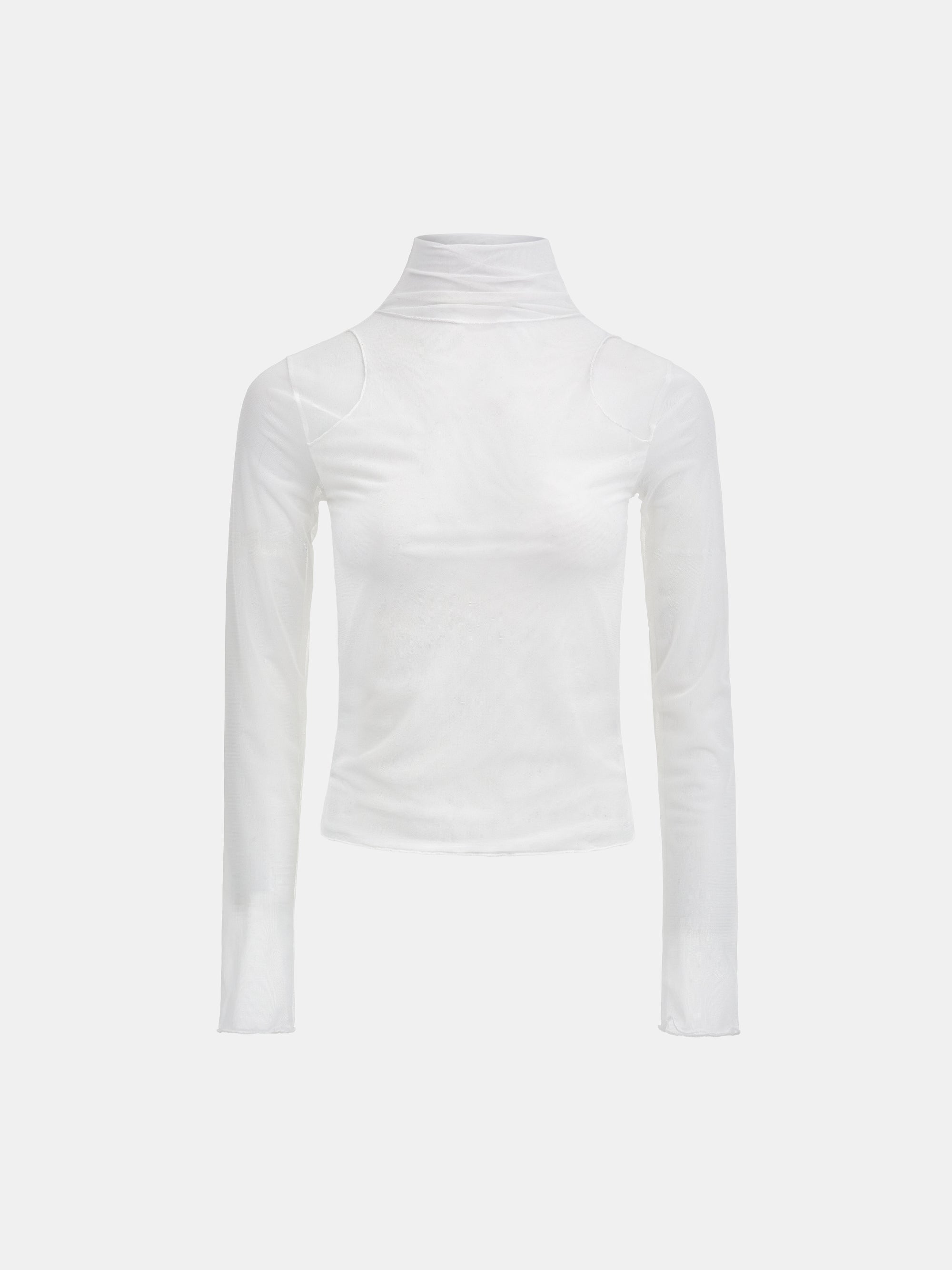 Layered Mesh Top, White