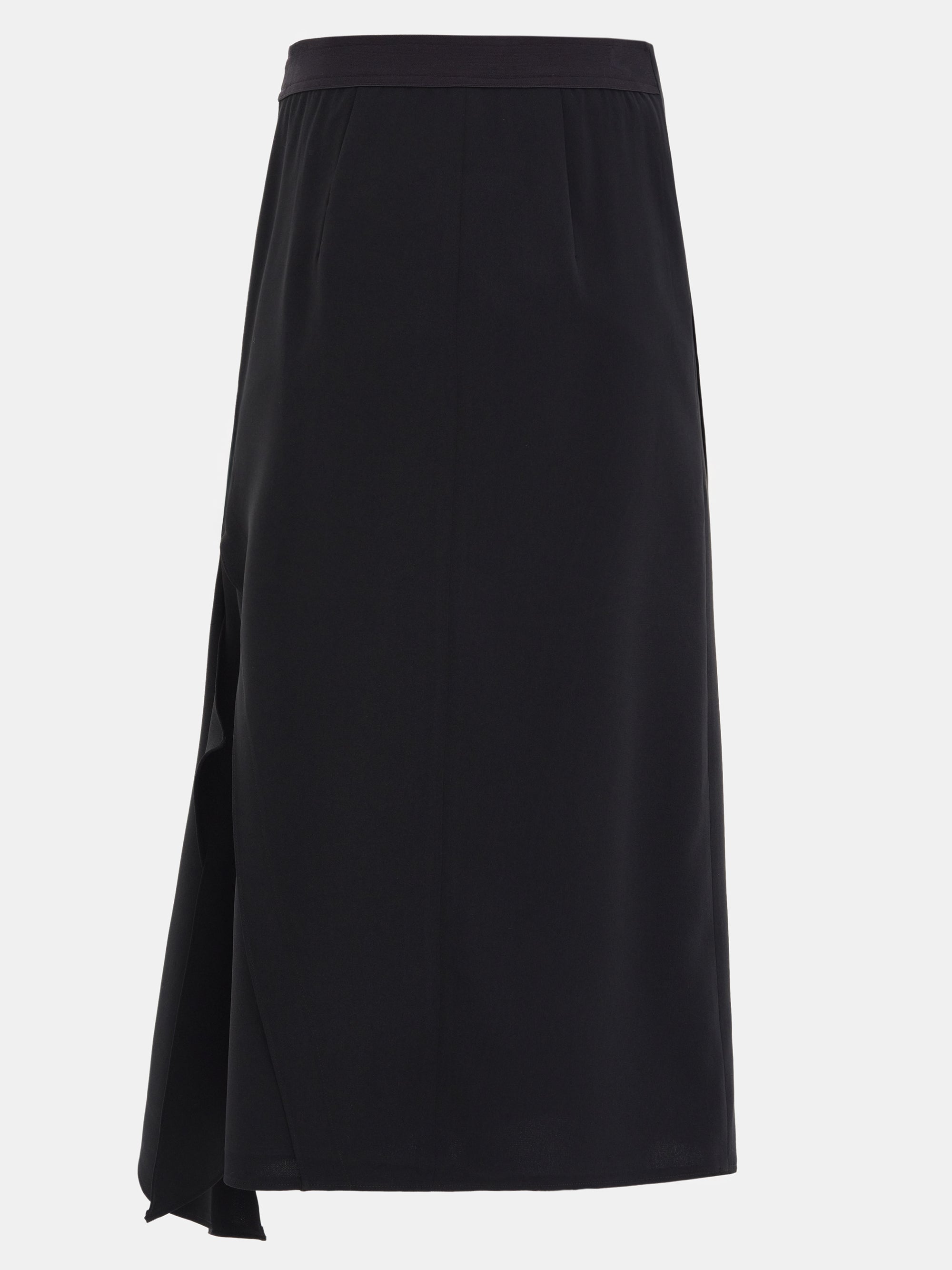 Button Midi Skirt, Black