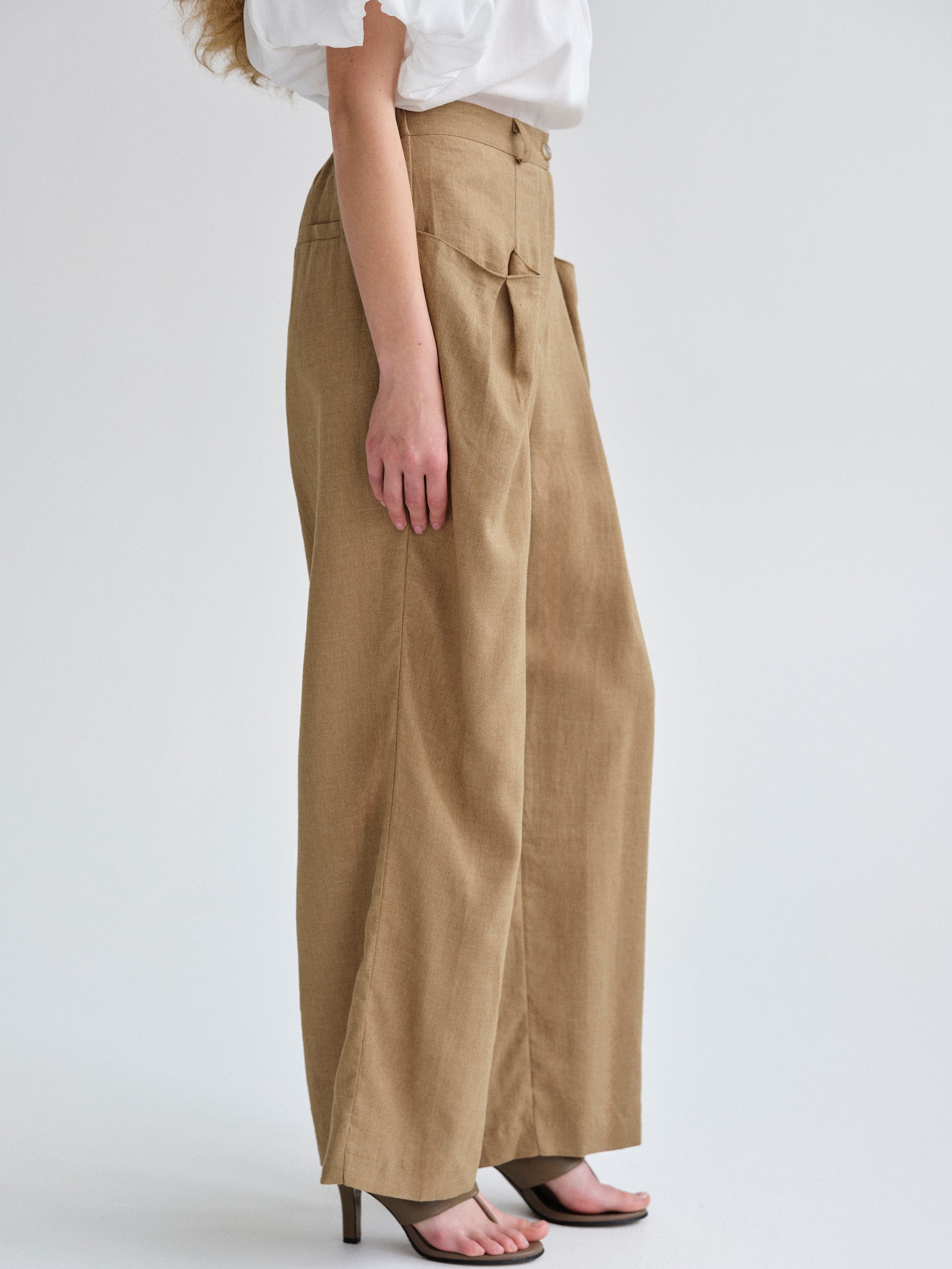 Patch Pocket Trousers, Tan