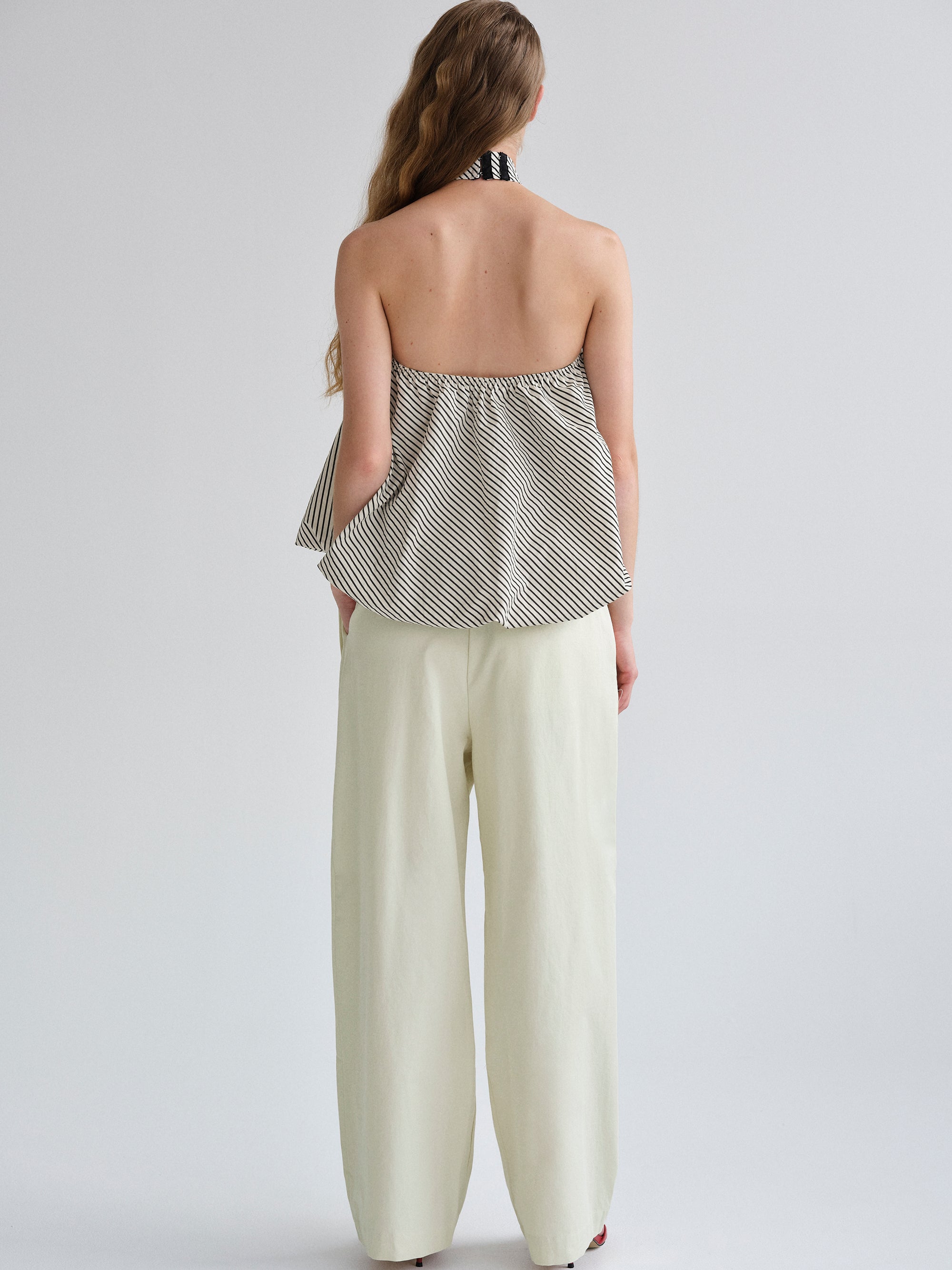 Overlay Sash Trousers, Almond