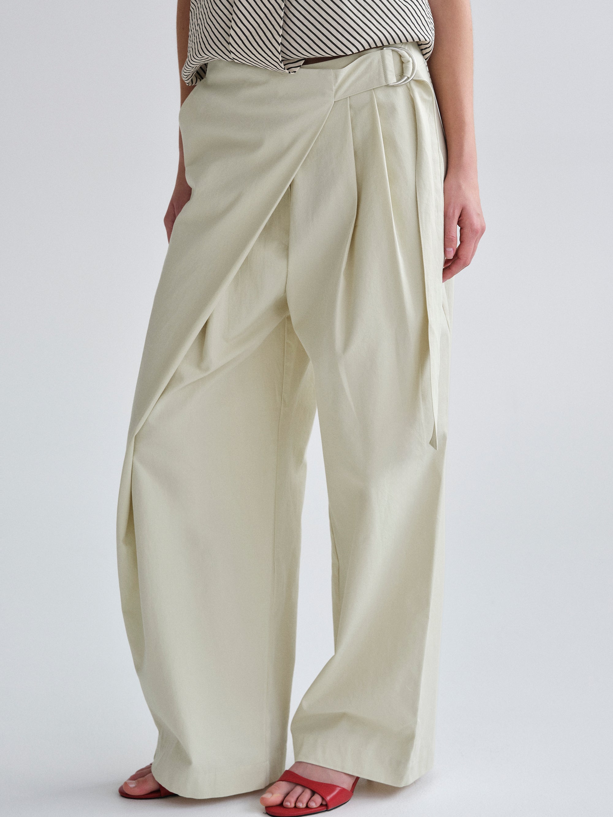 Overlay Sash Trousers, Almond
