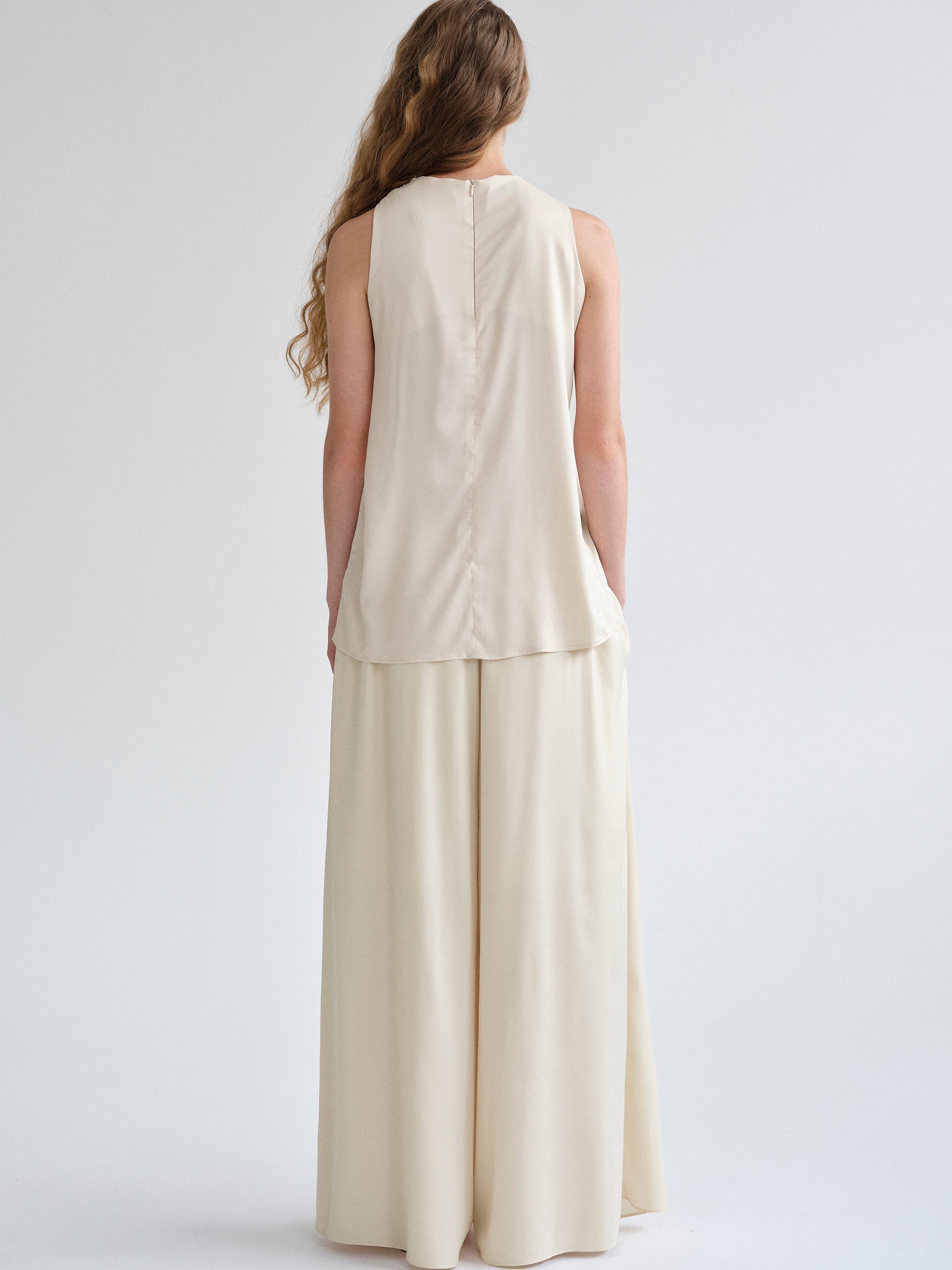 Twisted Draped Top, Nude