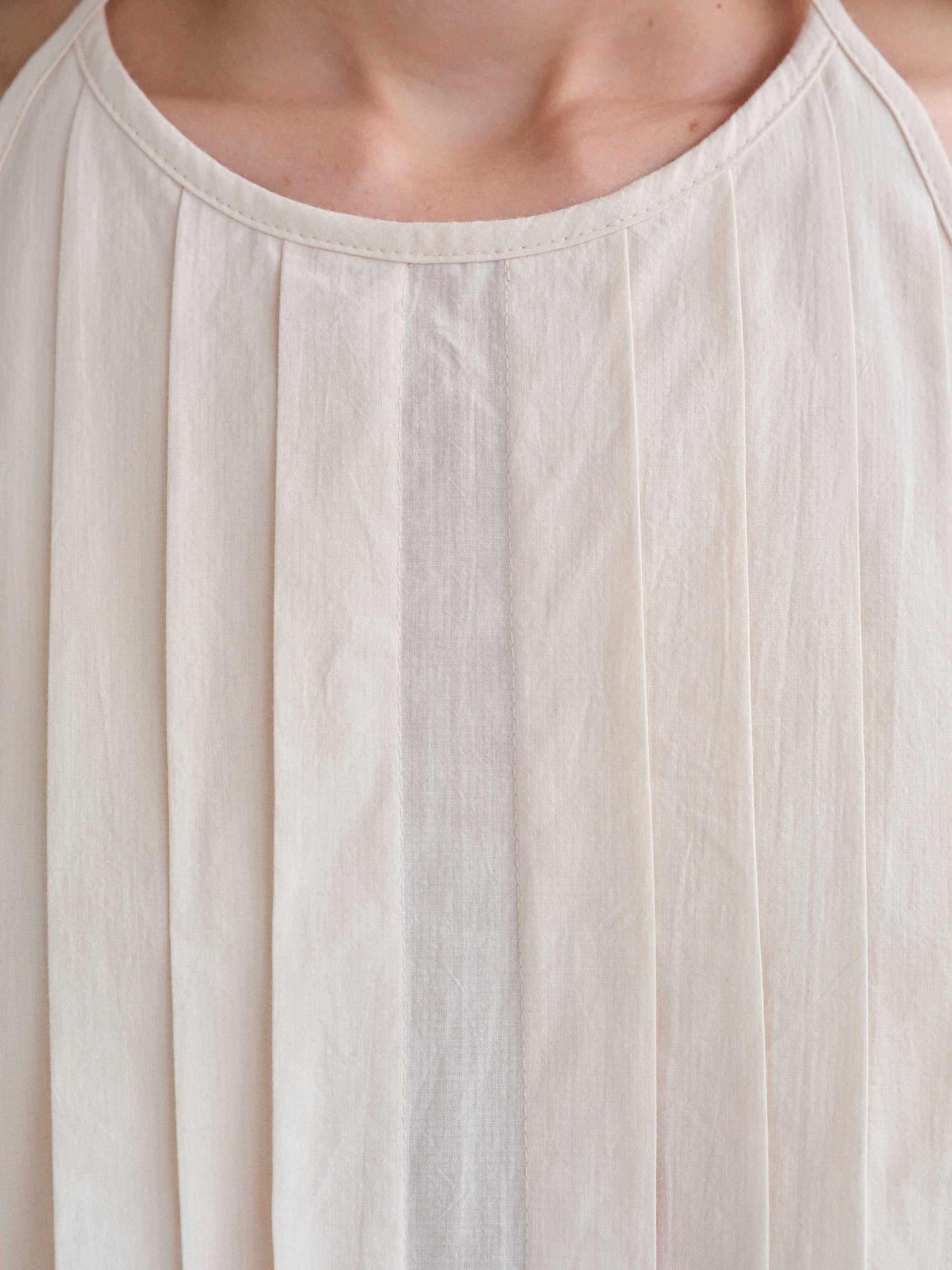 Backless Pleated Top, Ivory