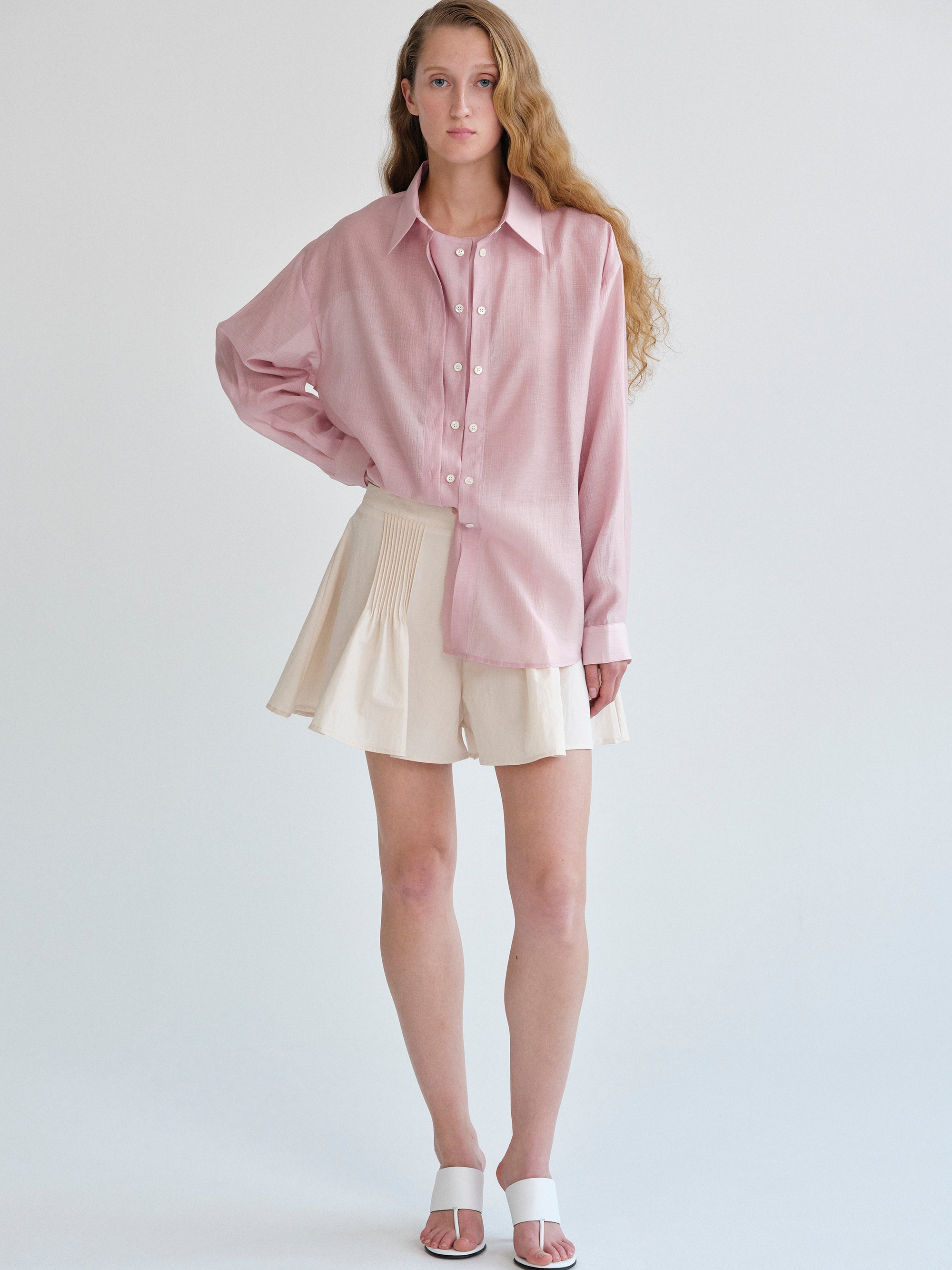 Double Placket Shirt, Pink