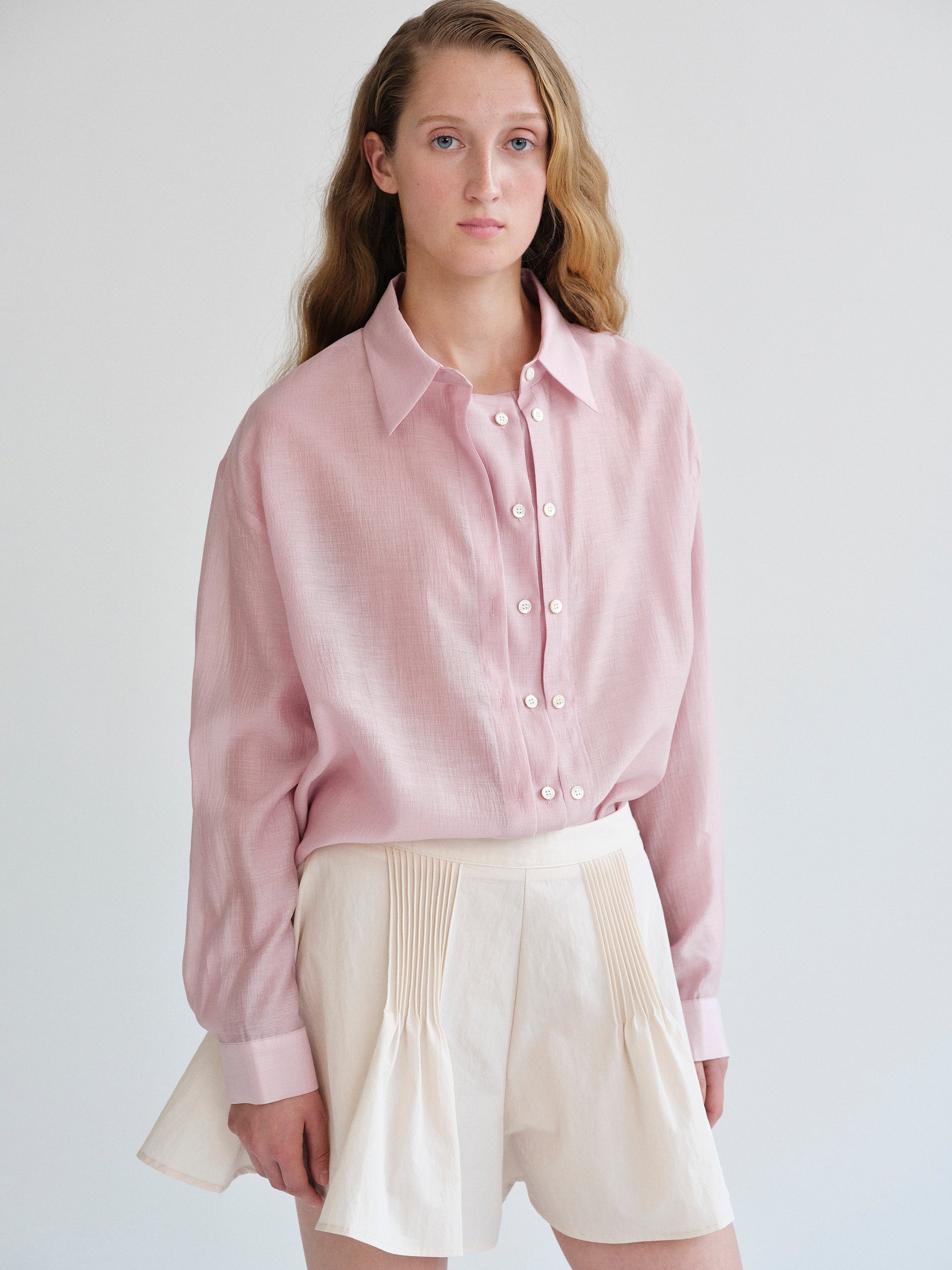 Double Placket Shirt, Pink