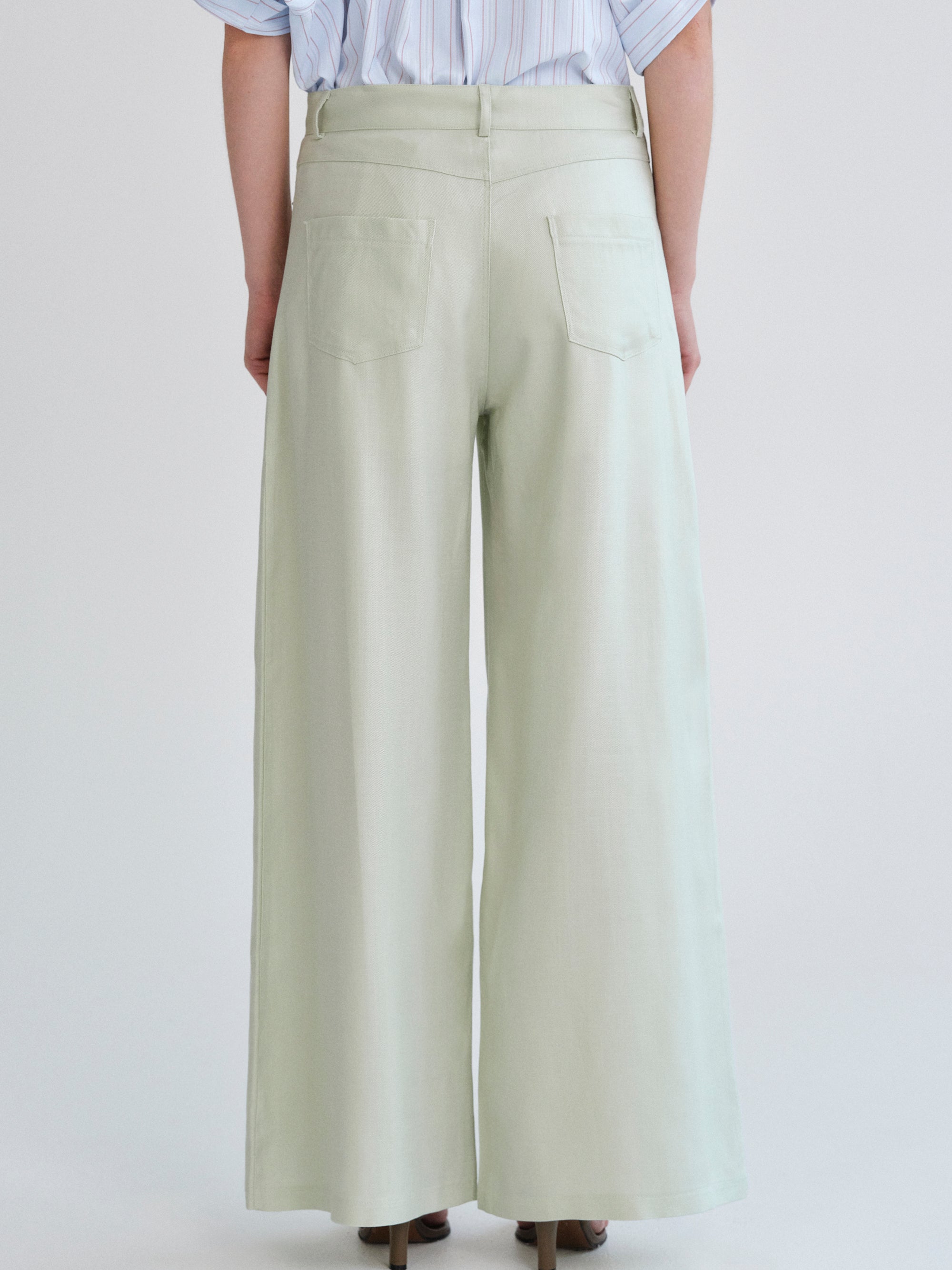Fluid Tencel Denim Pants, Mint