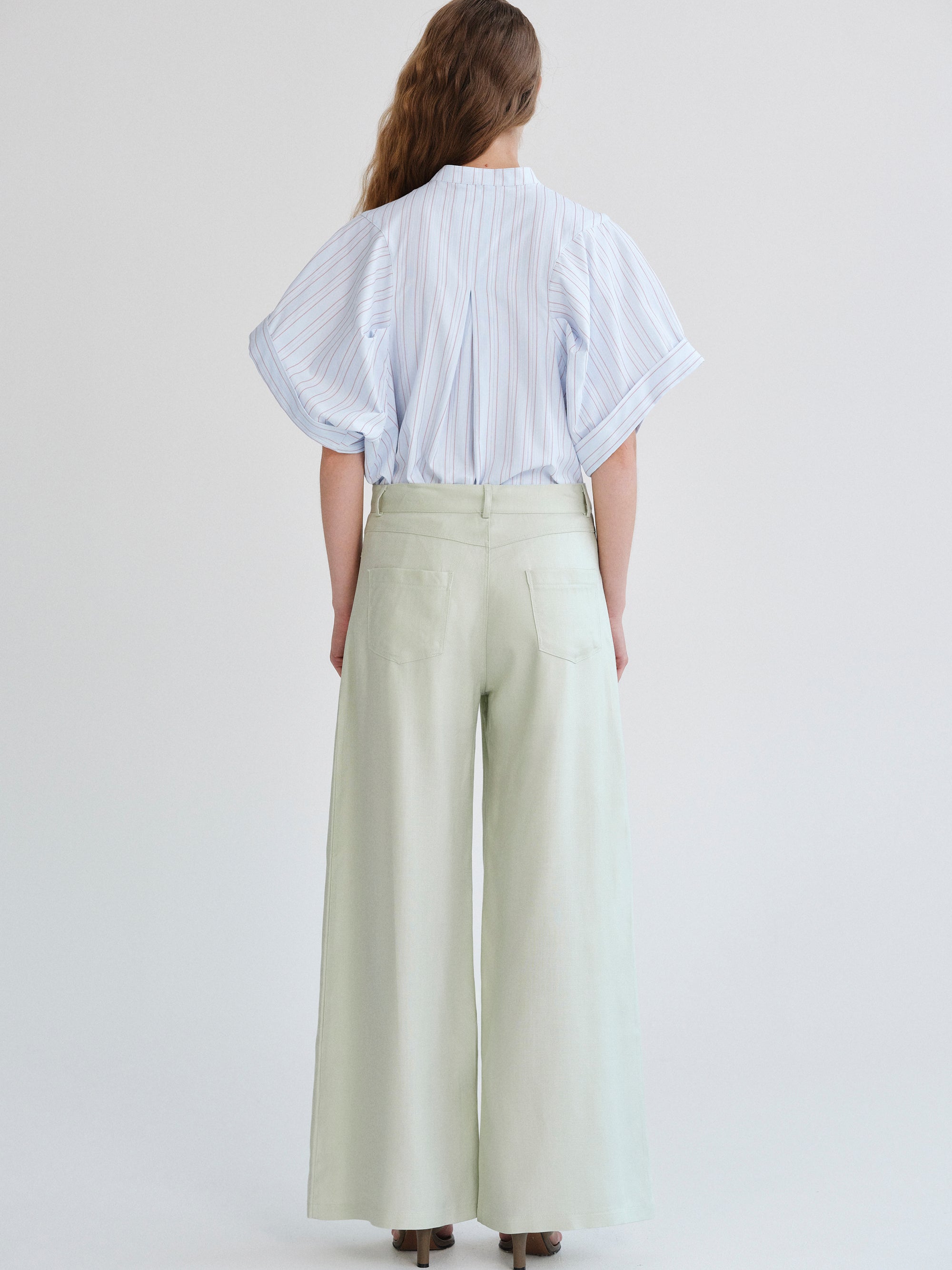 Fluid Tencel Denim Pants, Mint