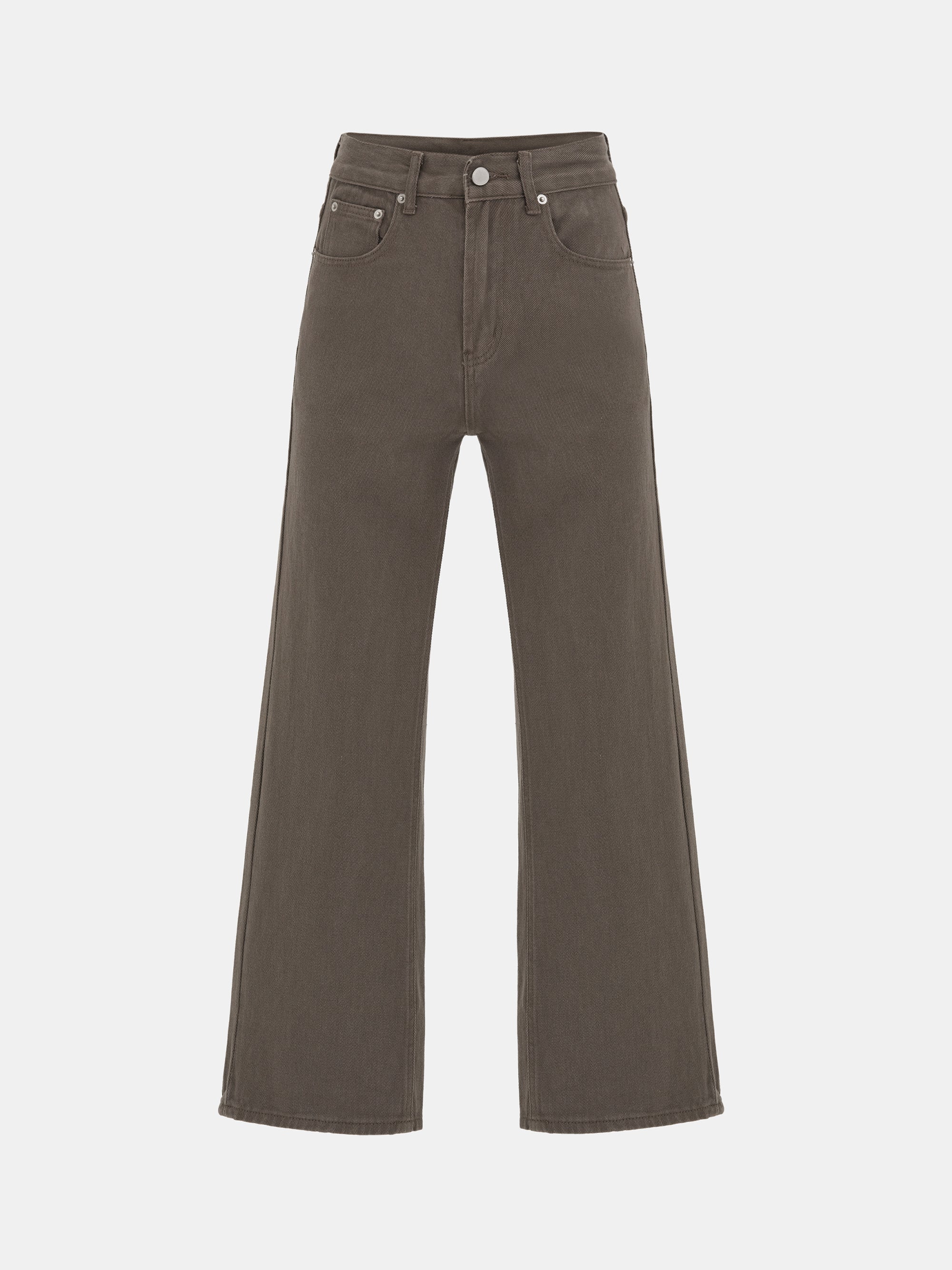 Straight Cotton Pants, Mud