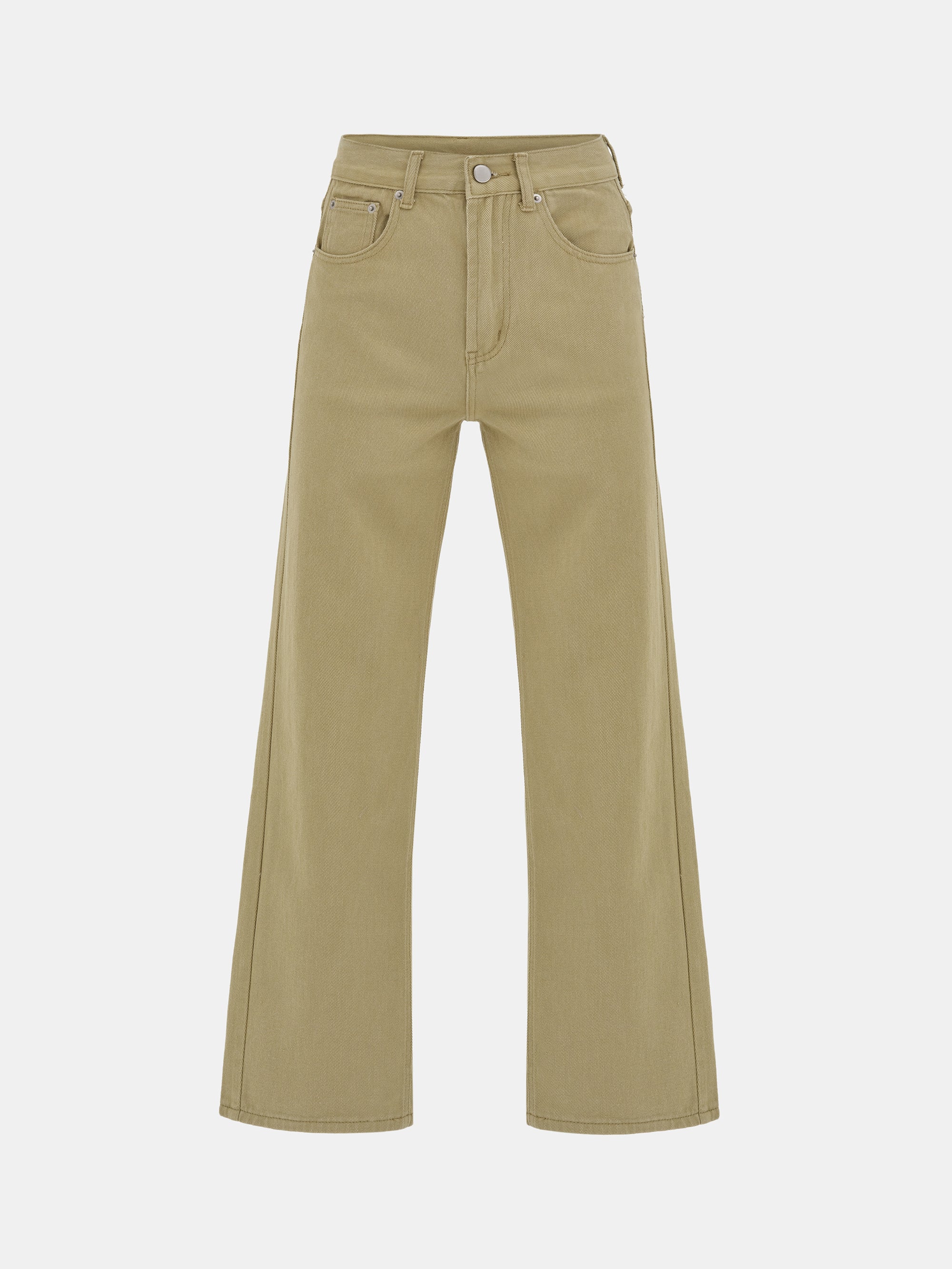 Straight Cotton Pants, Sand