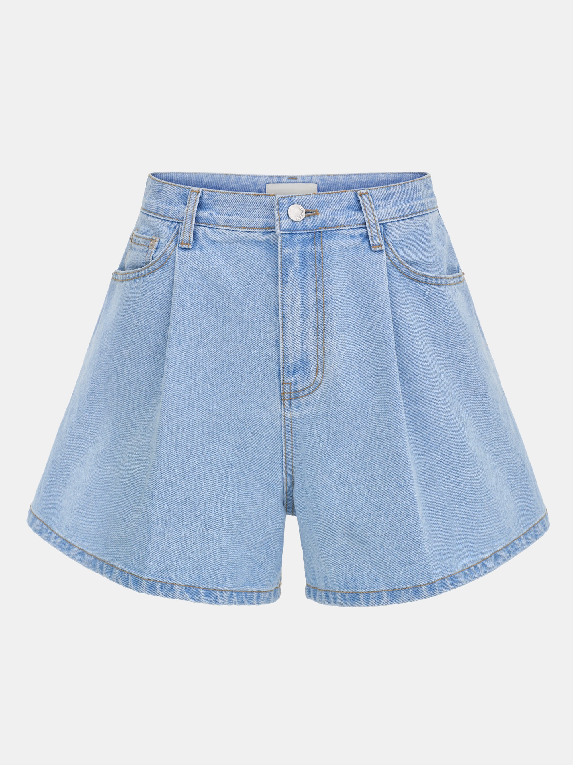 Flared Denim Shorts, Blue – SourceUnknown