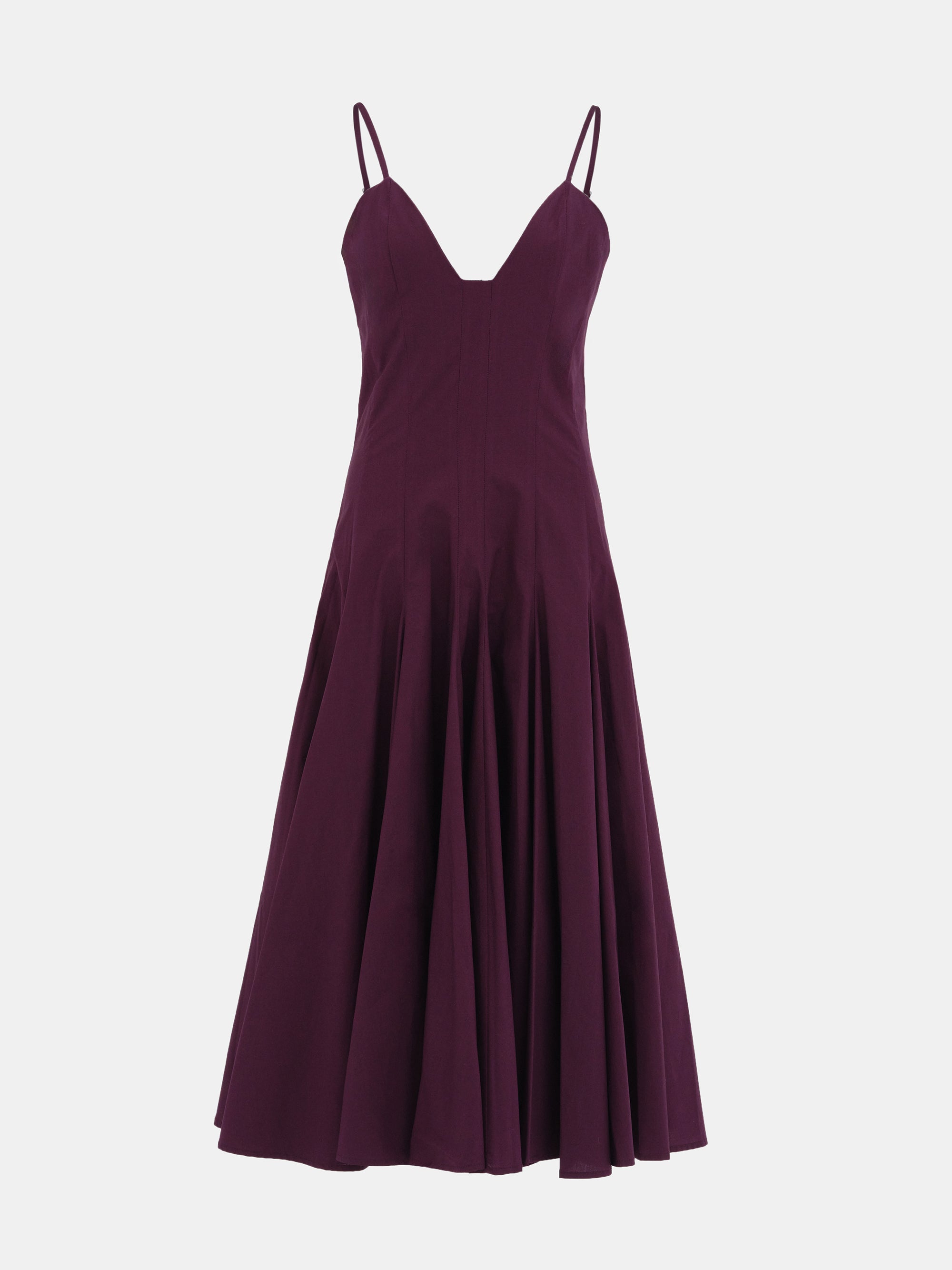 Owen Pleated Strap Dress, Wine