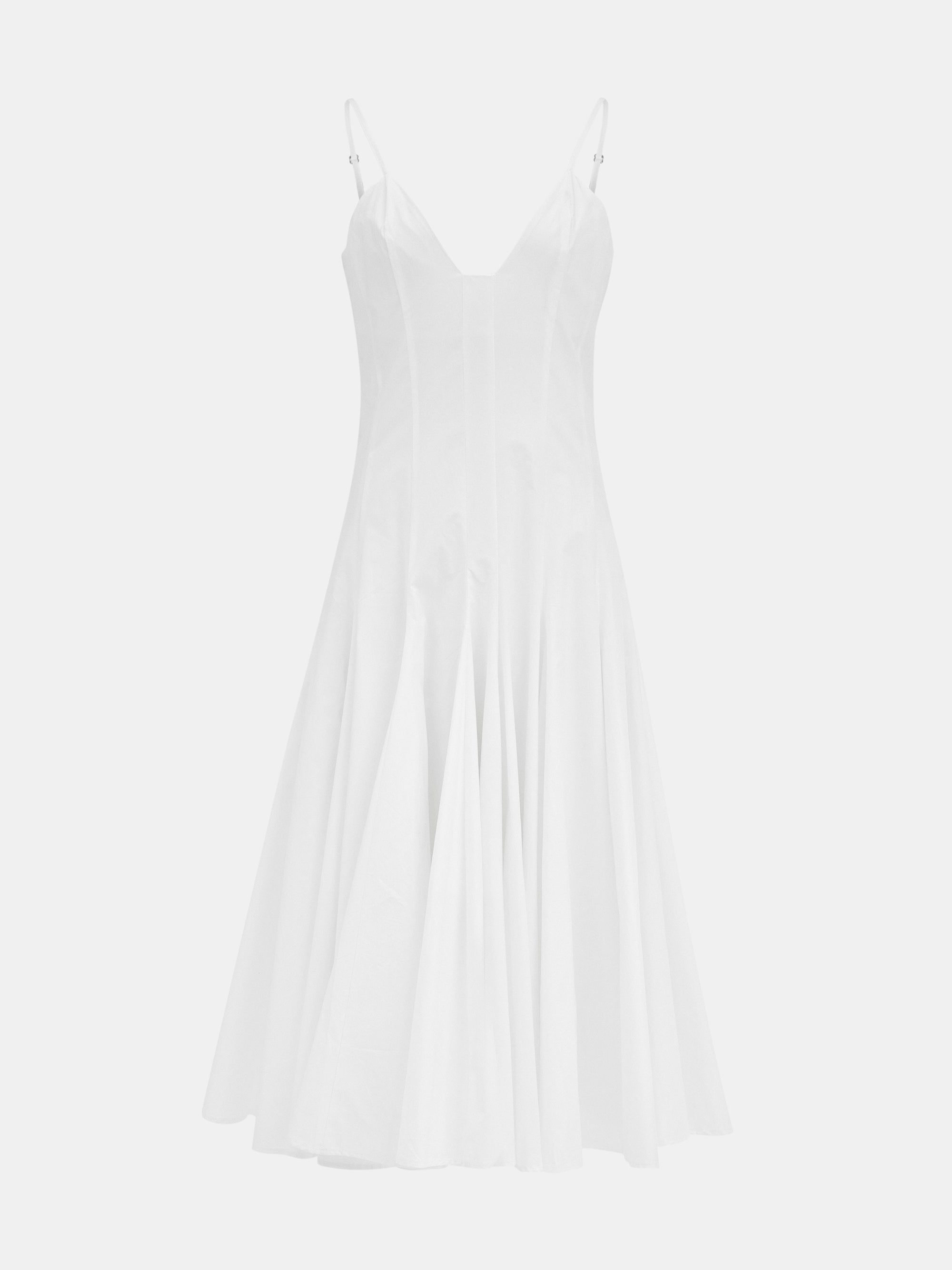 Owen Pleated Strap Dress, White