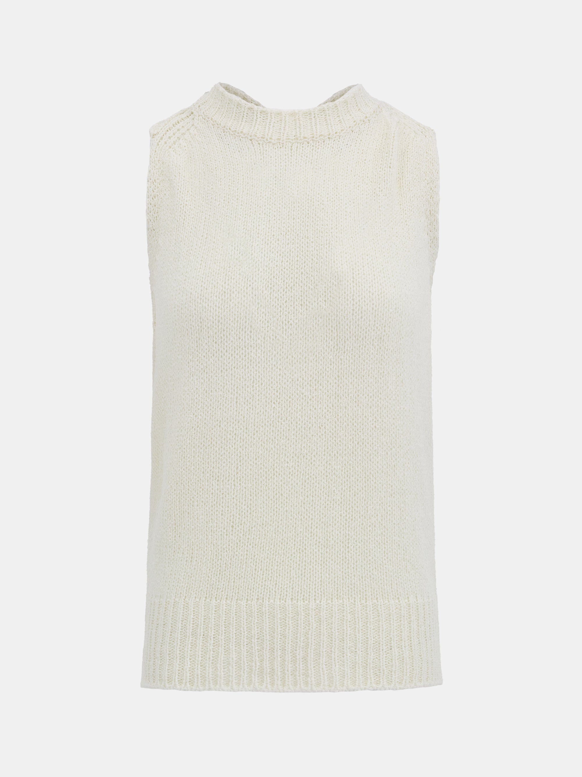 Zeren Back Knot Knit Top, Ivory