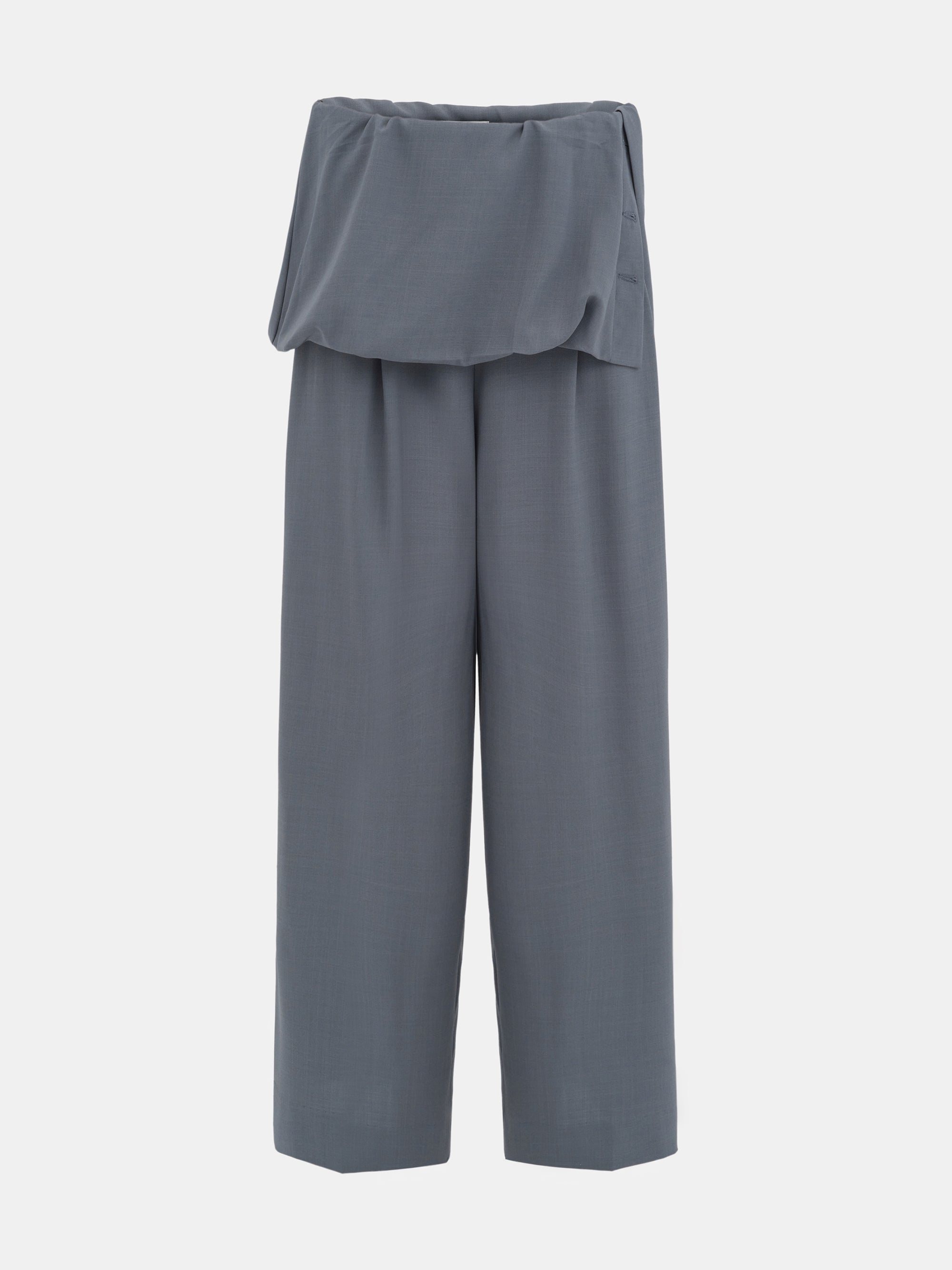 Fold-Over Trousers, Grey