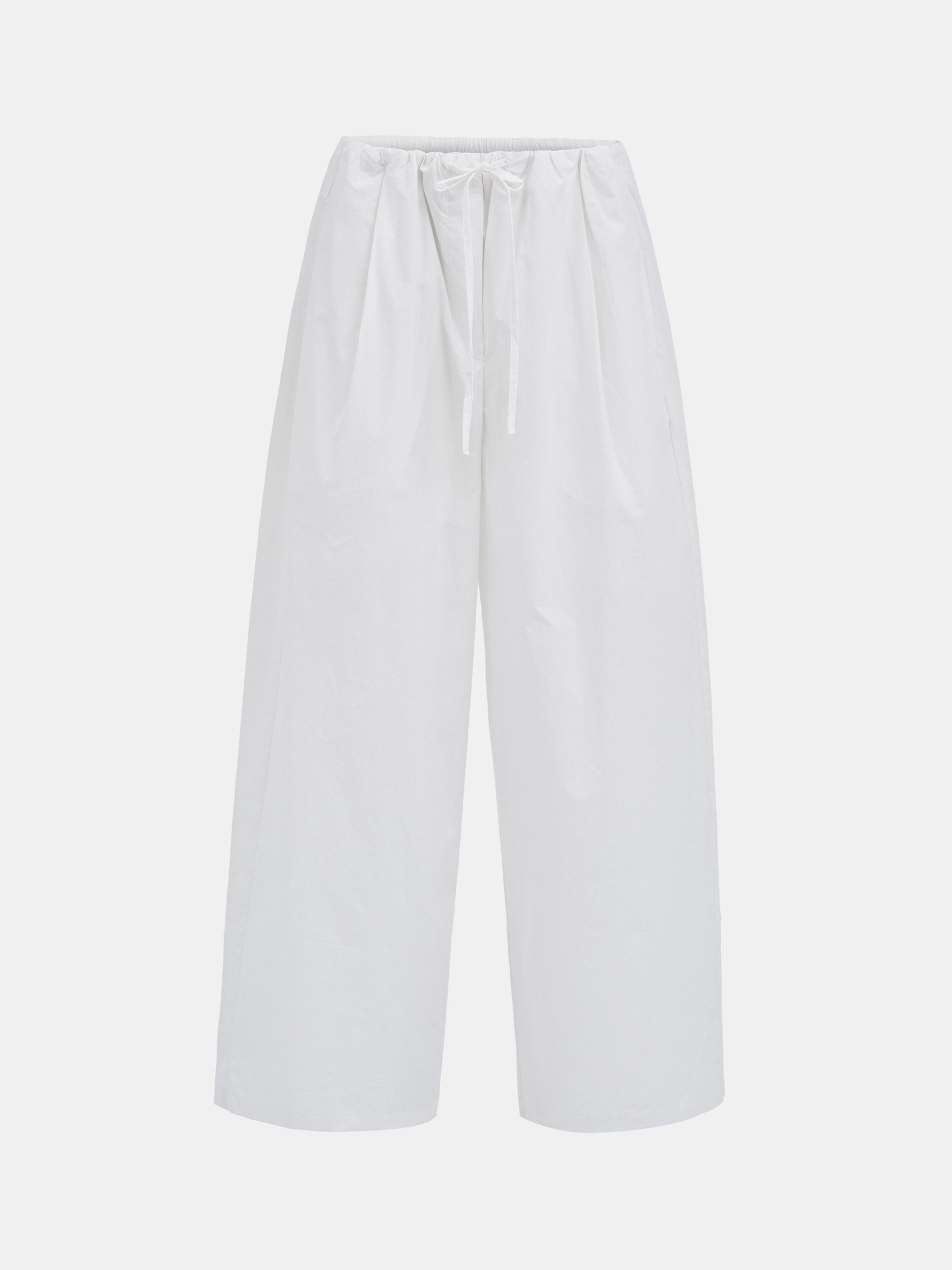Crisp Poplin Pants, White