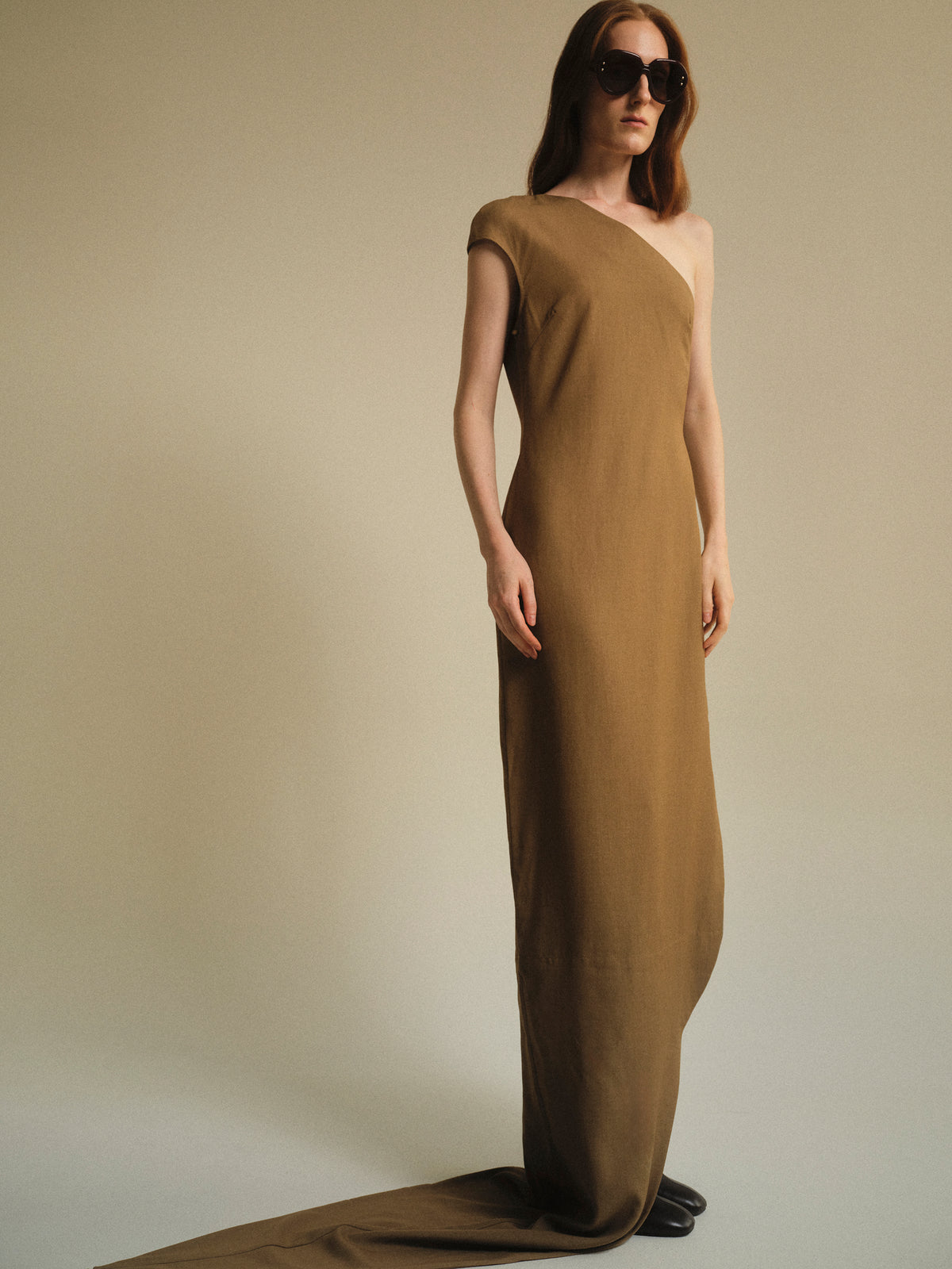 Hasta Asymmetric Dress, Beige
