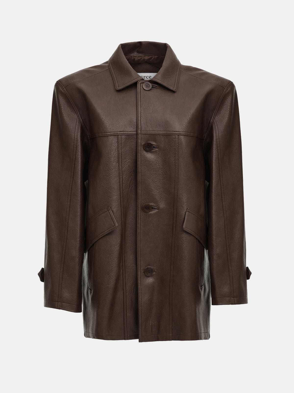 Carrie Faux Leather Half Jacket, Brown